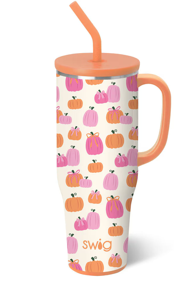 Pumpkins And Bows Swig 40oz Mega Mug-Wine + Cocktails-Dear Me Southern Boutique, located in DeRidder, Louisiana