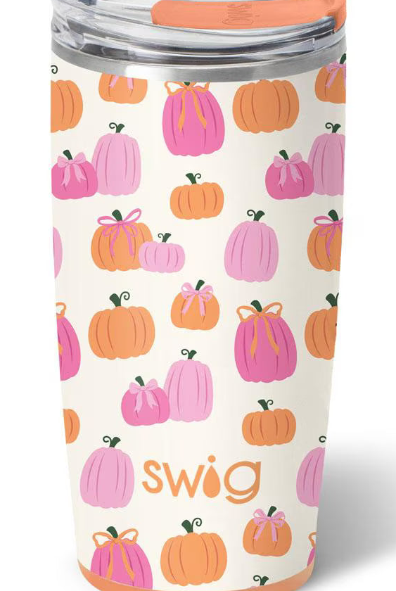 Pumpkins and Bows Swig Tumbler - 22oz-Tumblers-Dear Me Southern Boutique, located in DeRidder, Louisiana