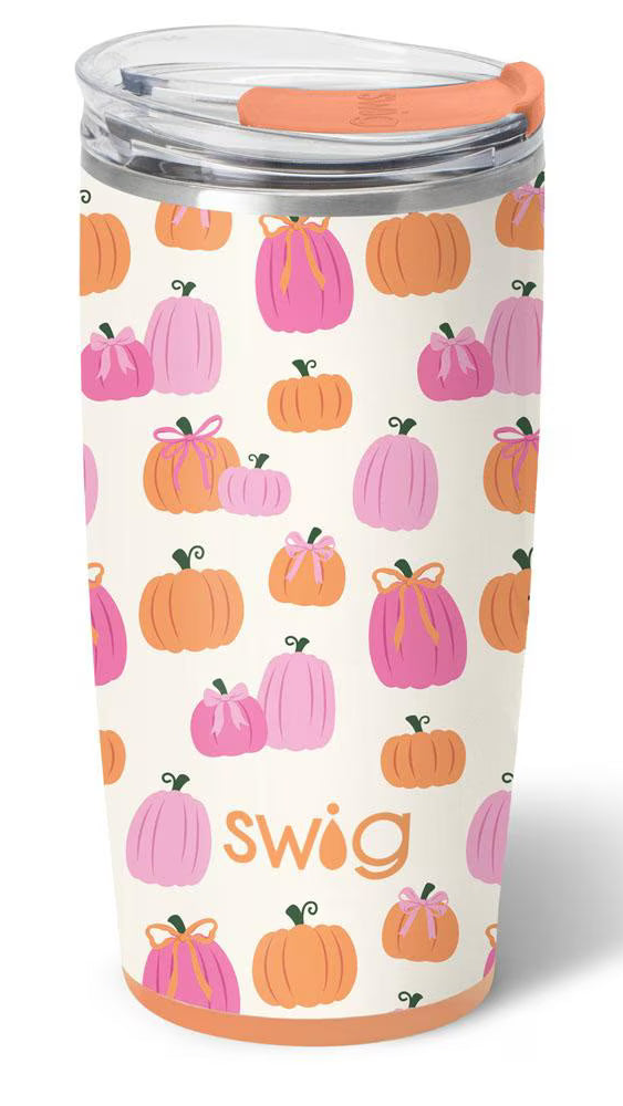 Pumpkins and Bows Swig Tumbler - 22oz-Tumblers-Dear Me Southern Boutique, located in DeRidder, Louisiana
