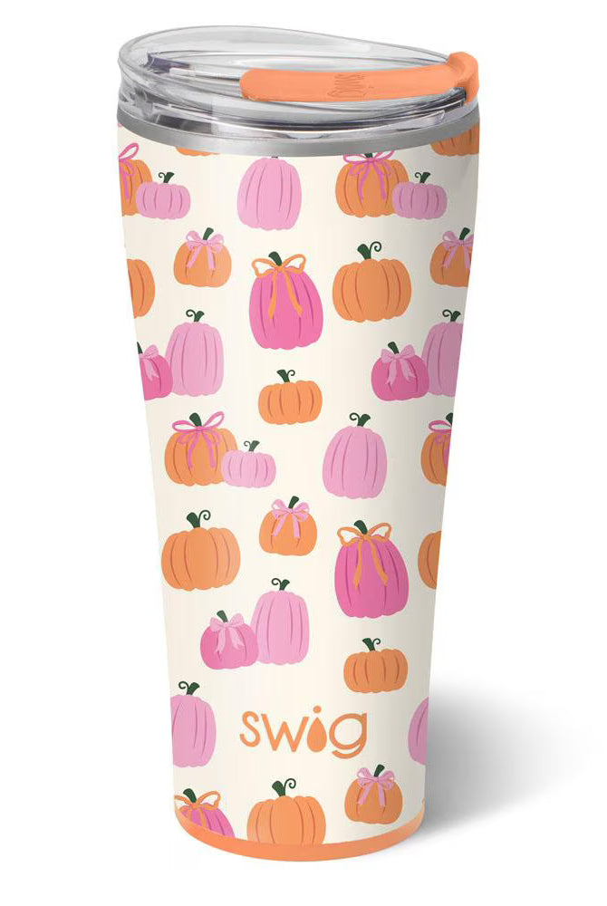 Pumpkins and Bows Swig Tumbler 32oz-Tumblers-Dear Me Southern Boutique, located in DeRidder, Louisiana