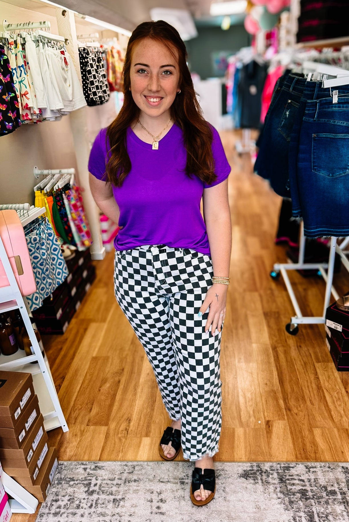 Purple Basic Tee-Graphic Tops-Dear Me Southern Boutique, located in DeRidder, Louisiana