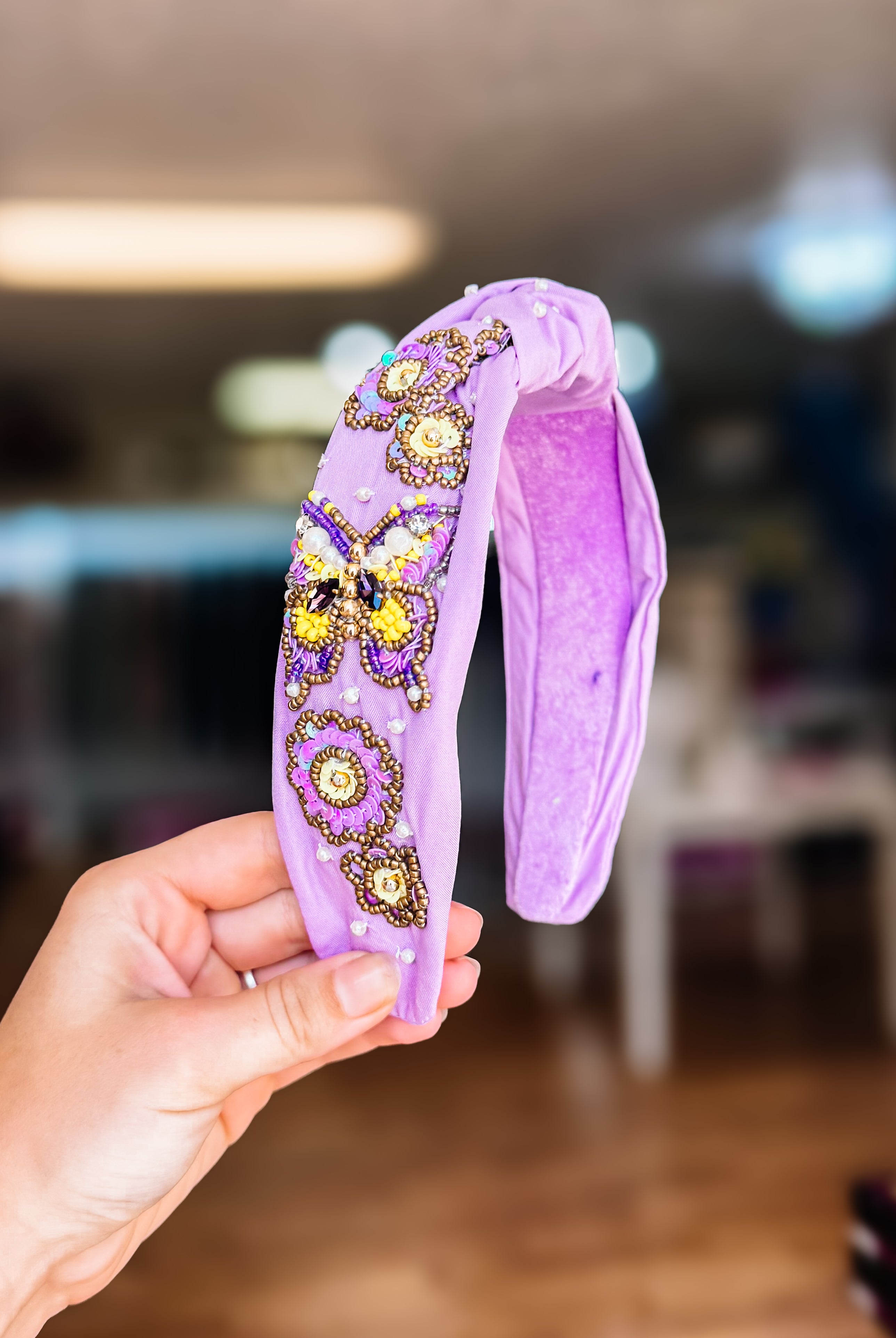 Purple Butterfly Twist Headband-Headbands-Dear Me Southern Boutique, located in DeRidder, Louisiana