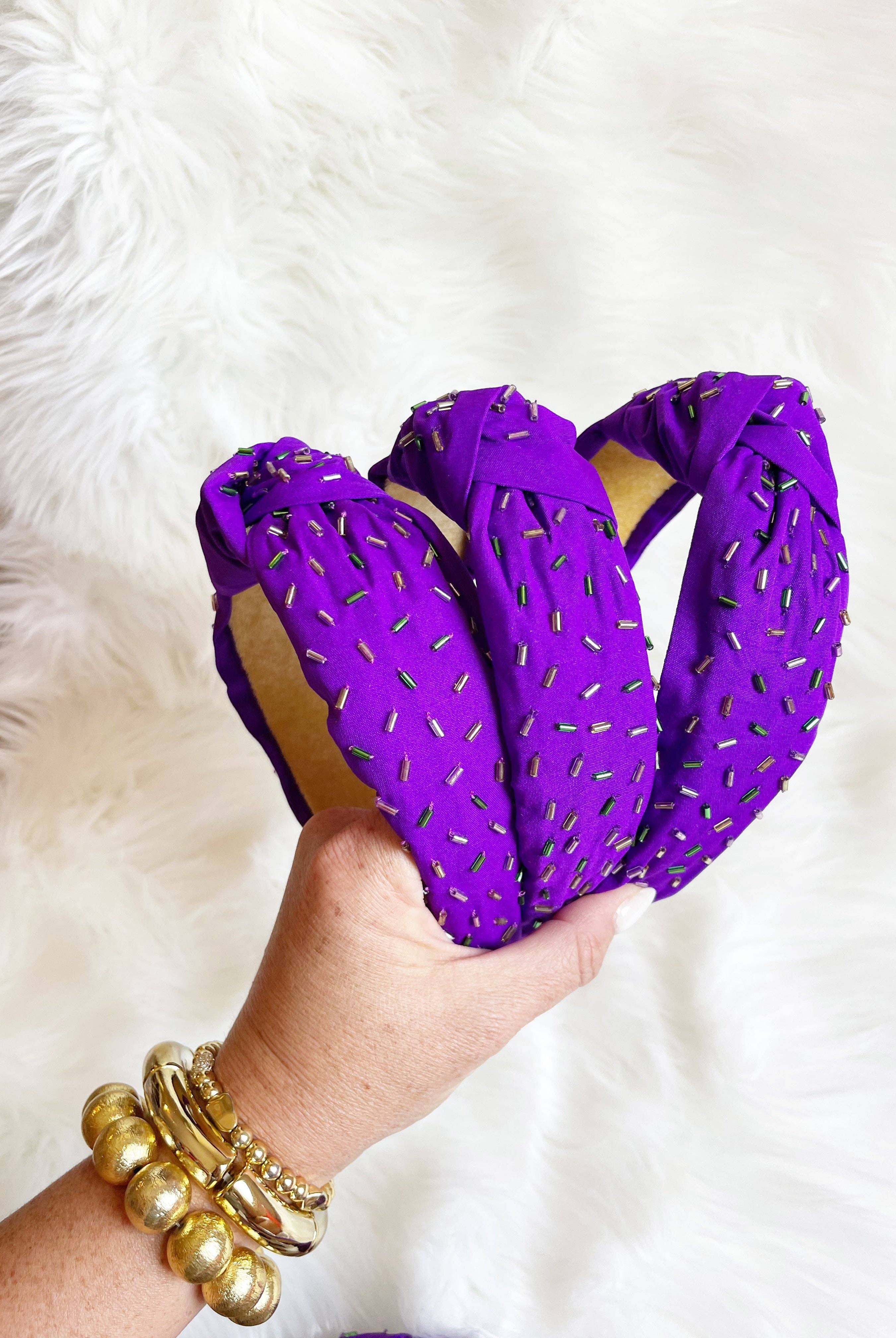 Purple Mardi Gras Sprinkle Headband-Headbands-Dear Me Southern Boutique, located in DeRidder, Louisiana