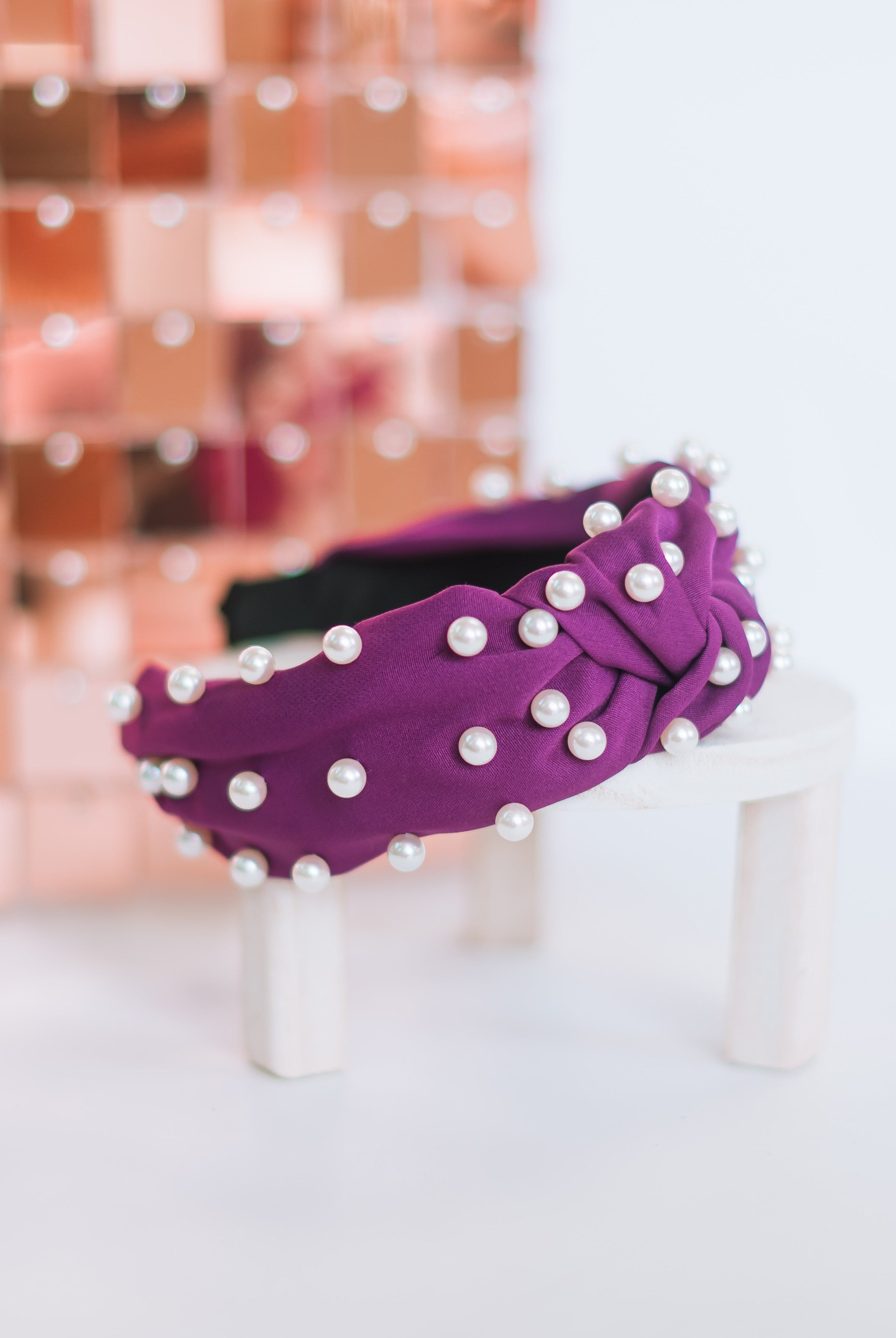 Queen Pearl Knot Headband - Purple-Headbands-Dear Me Southern Boutique, located in DeRidder, Louisiana