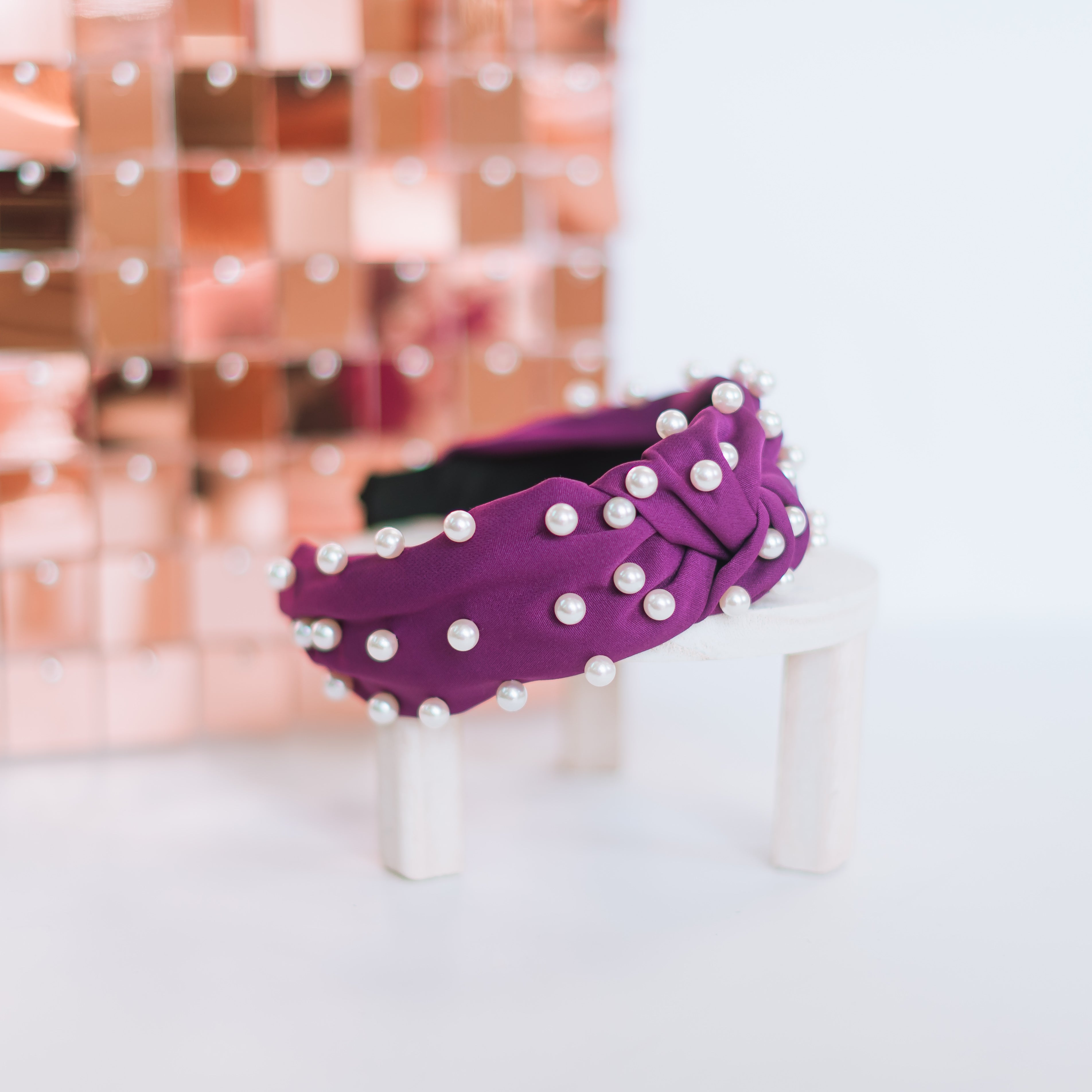 Queen Pearl Knot Purple Headband-Headbands-Dear Me Southern Boutique, located in DeRidder, Louisiana