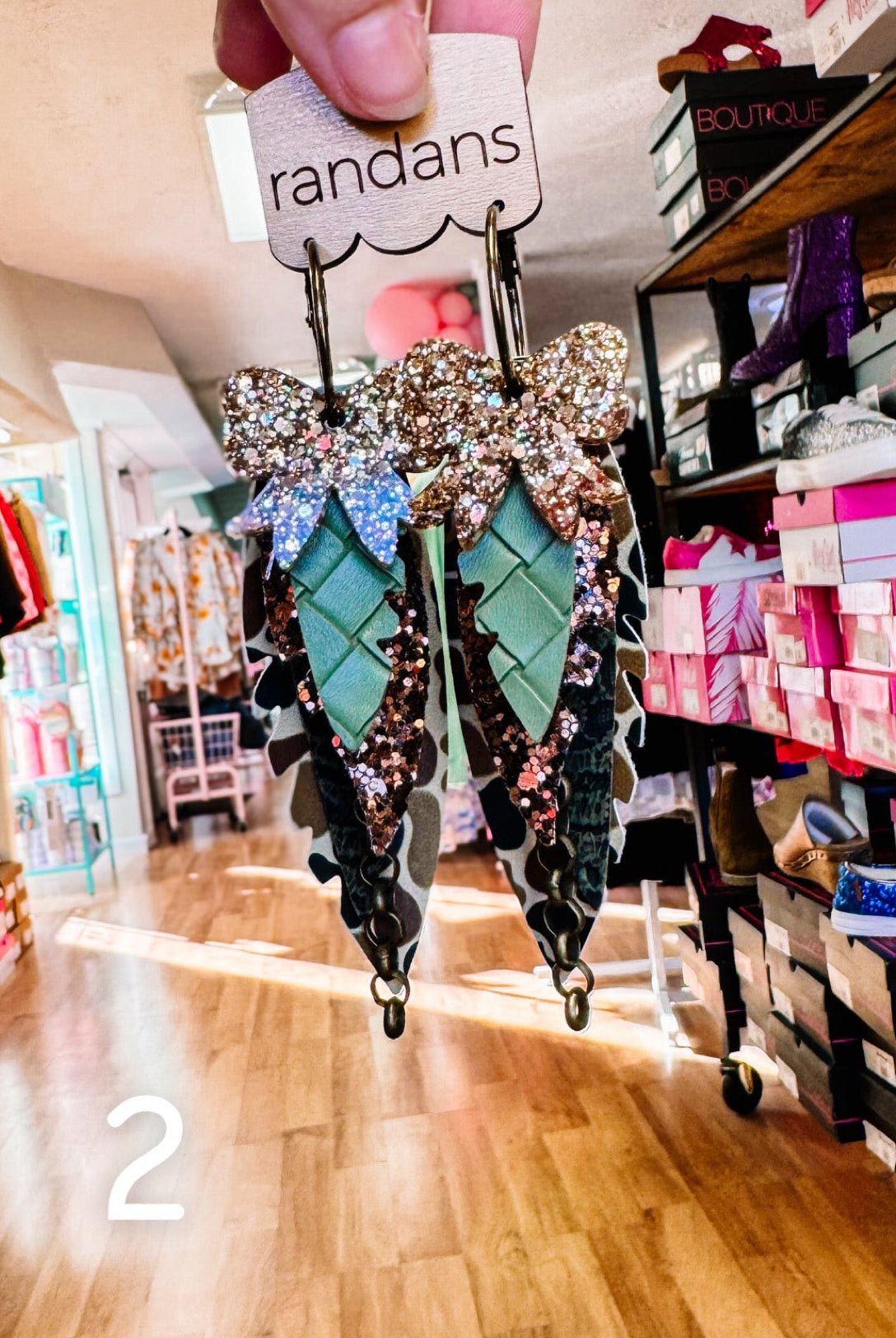 Randans Camo Fringe-Earrings-Dear Me Southern Boutique, located in DeRidder, Louisiana