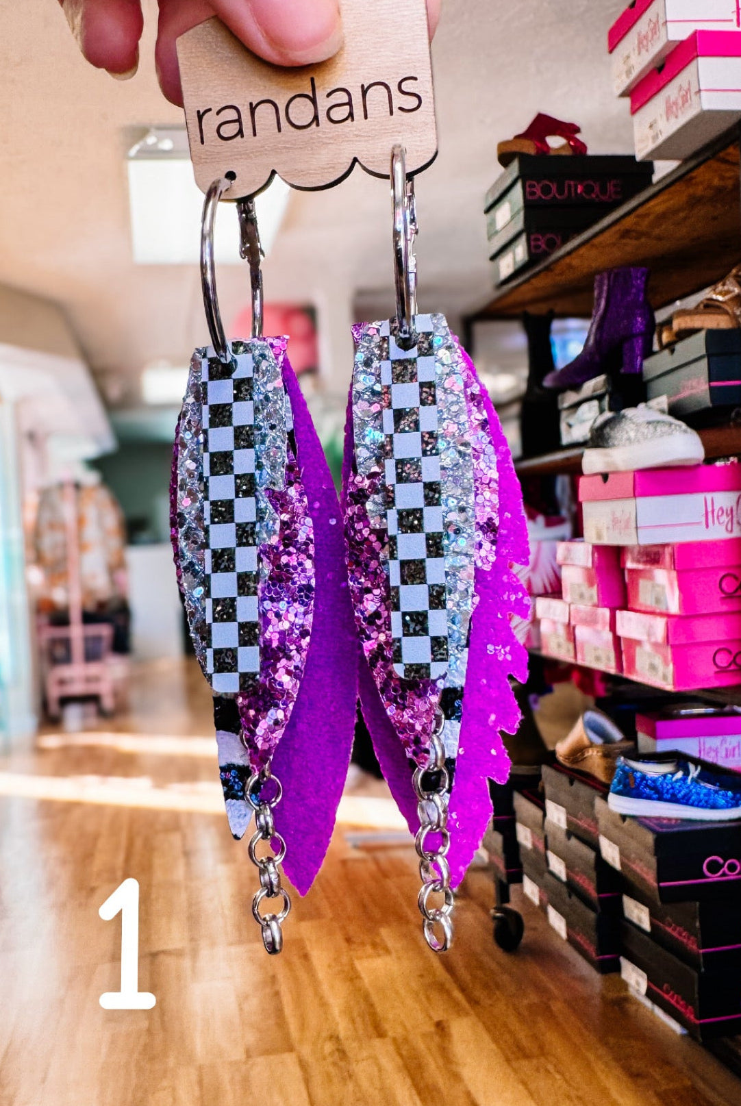 Randans Checkered Fringe-Earrings-Dear Me Southern Boutique, located in DeRidder, Louisiana