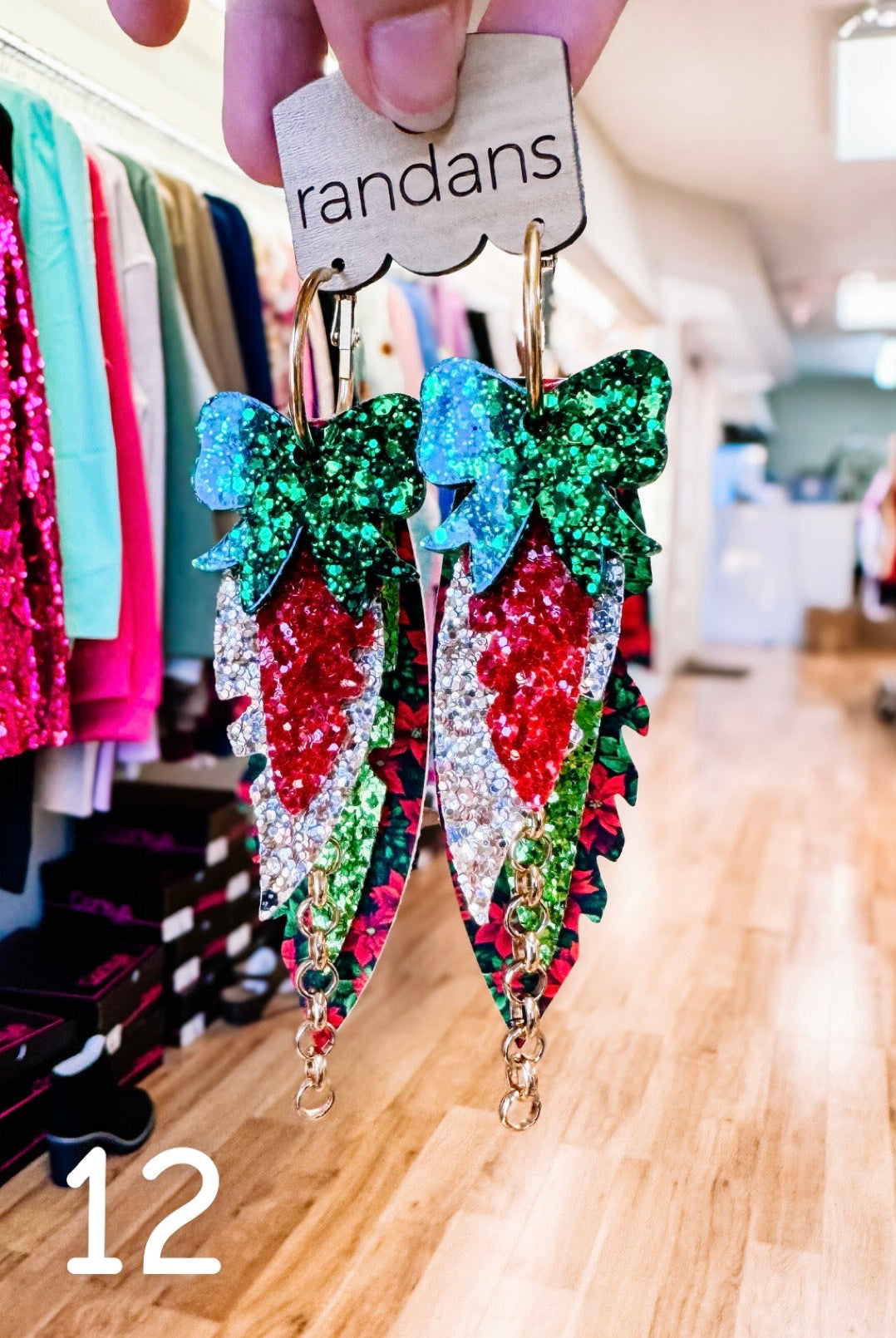 Randans Classic Christmas Fringe-Earrings-Dear Me Southern Boutique, located in DeRidder, Louisiana