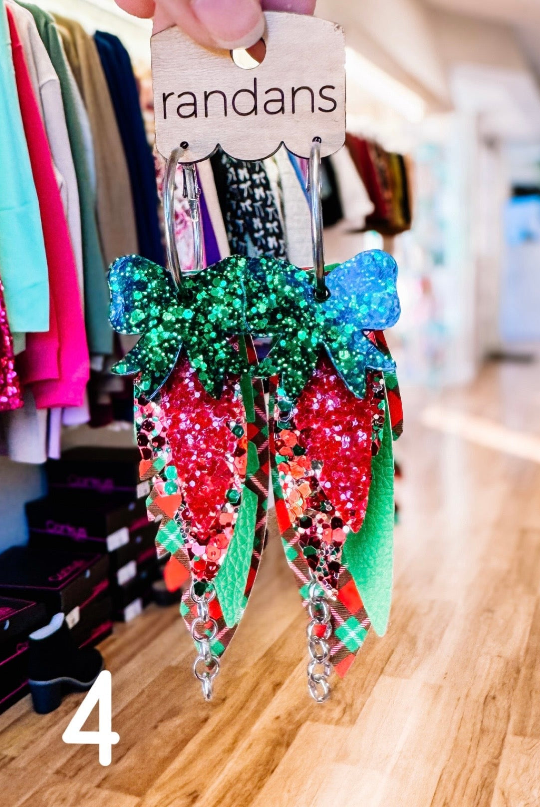 Randans Classic Christmas Fringe-Earrings-Dear Me Southern Boutique, located in DeRidder, Louisiana