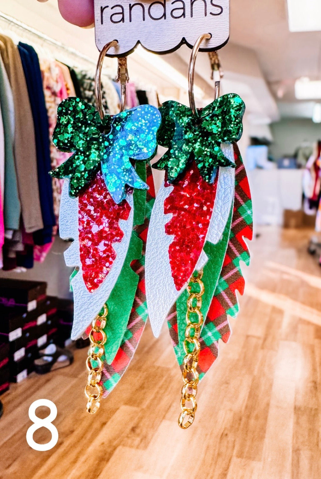 Randans Classic Christmas Fringe-Earrings-Dear Me Southern Boutique, located in DeRidder, Louisiana