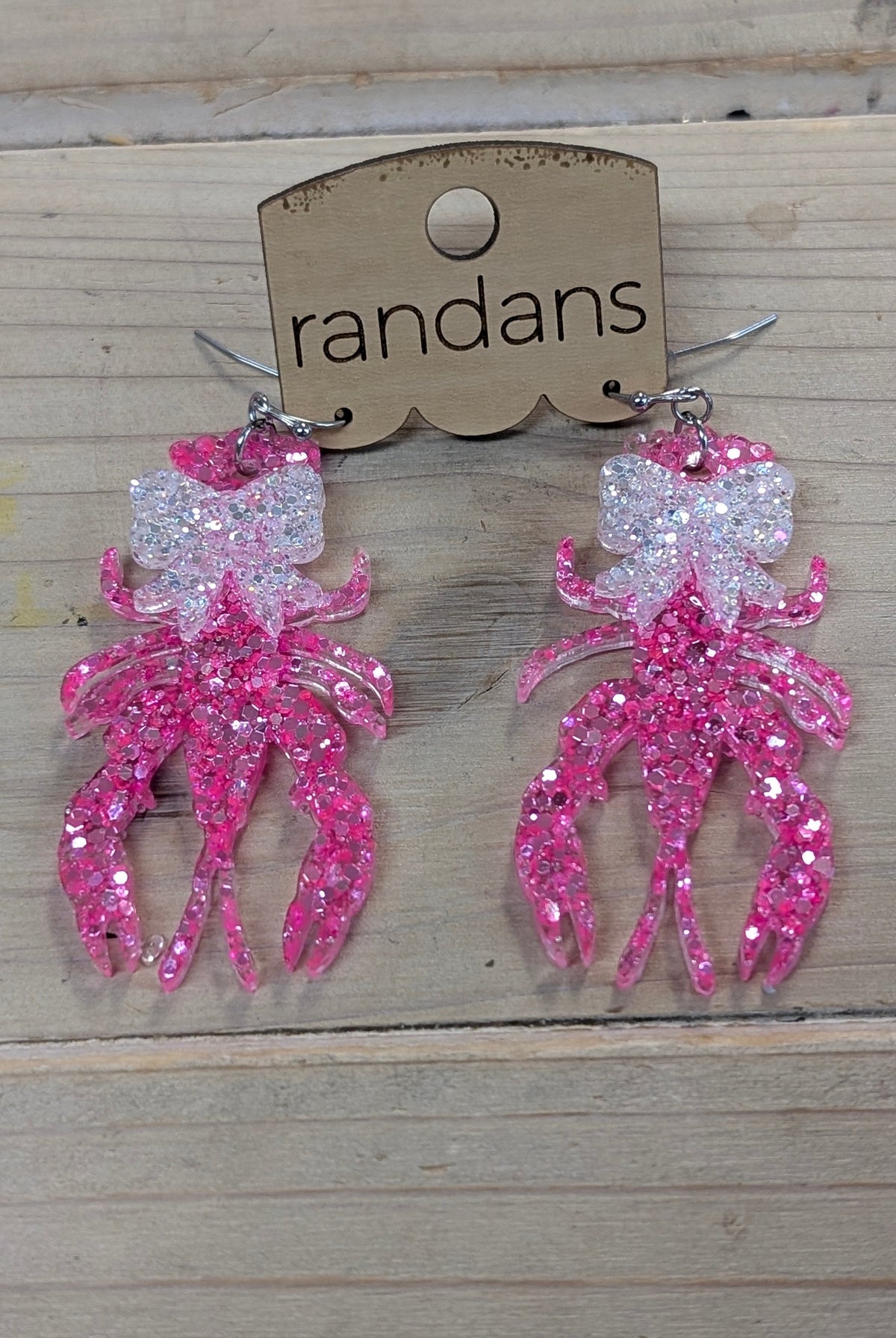 Randans Crawfish with Bow-Jewelry - Earrings-Dear Me Southern Boutique, located in DeRidder, Louisiana