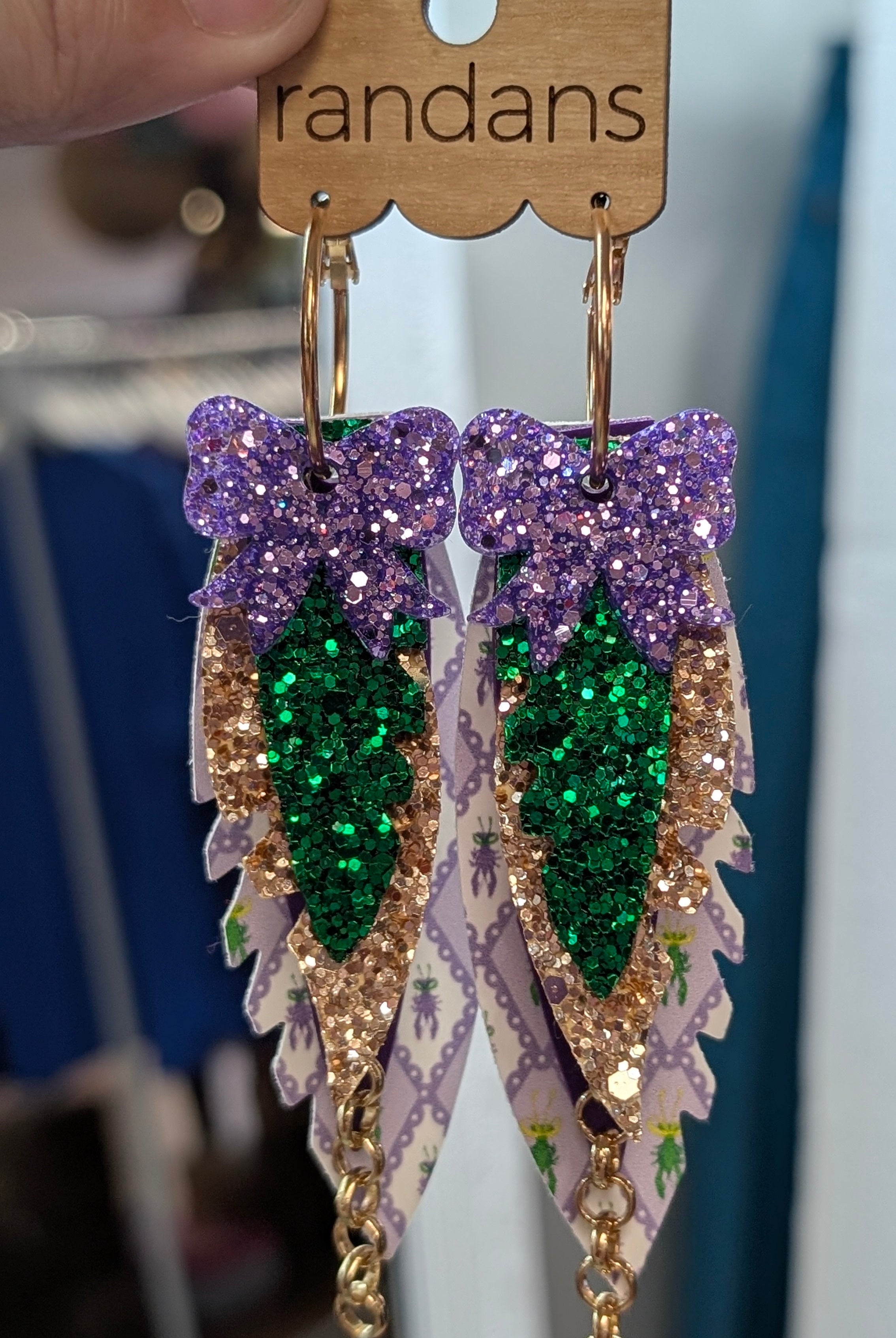 Randans Fringe- Mardi Gras-Earrings-Dear Me Southern Boutique, located in DeRidder, Louisiana