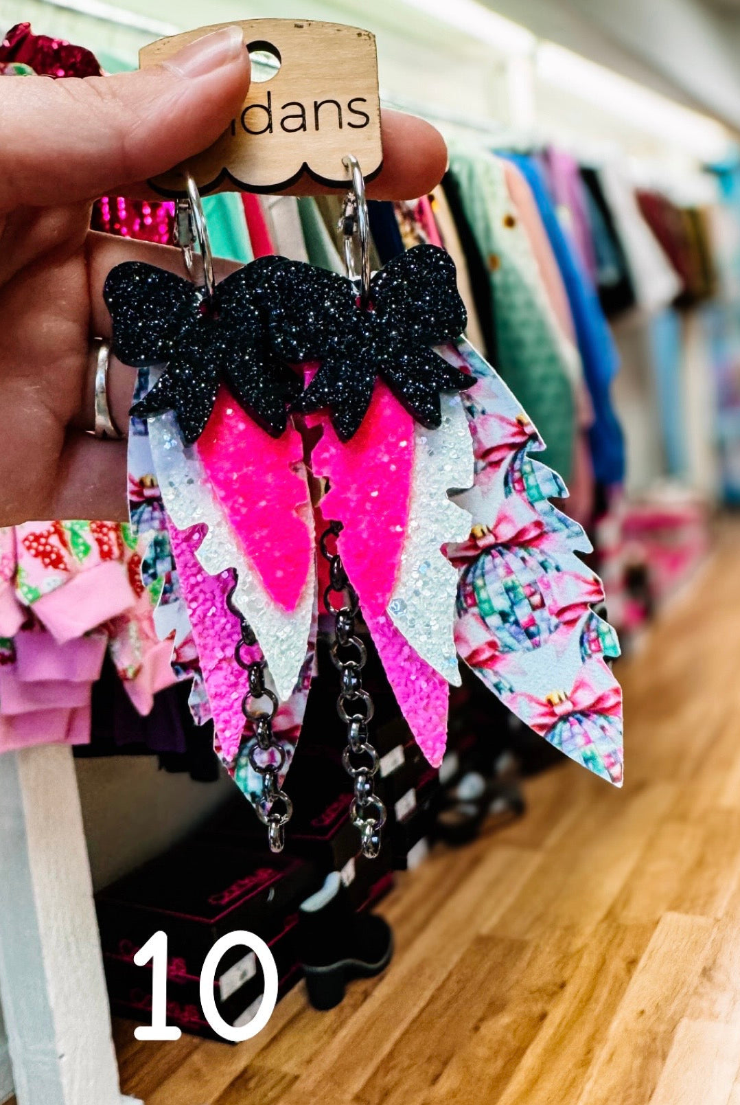 Randans Pink Christmas Fringe-Earrings-Dear Me Southern Boutique, located in DeRidder, Louisiana