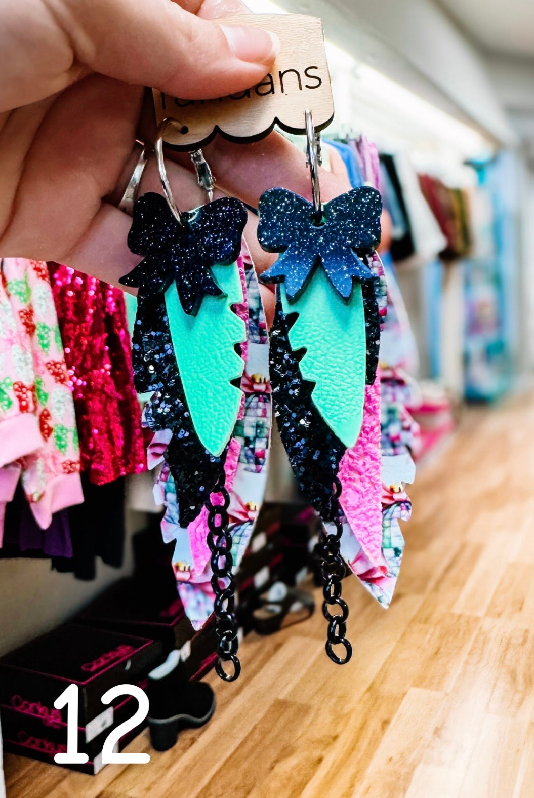 Randans Pink Christmas Fringe-Earrings-Dear Me Southern Boutique, located in DeRidder, Louisiana