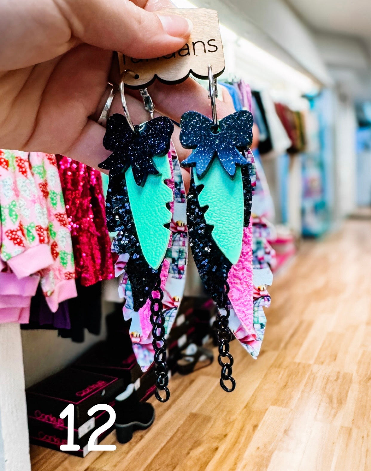 Randans Pink Christmas Fringe-Earrings-Dear Me Southern Boutique, located in DeRidder, Louisiana