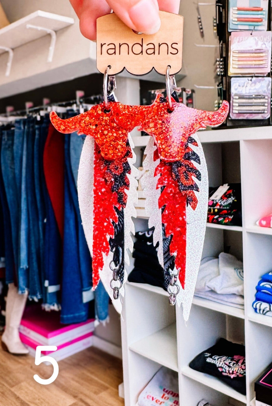 Randans Red, White, and Blue Fringe-Earrings-Dear Me Southern Boutique, located in DeRidder, Louisiana