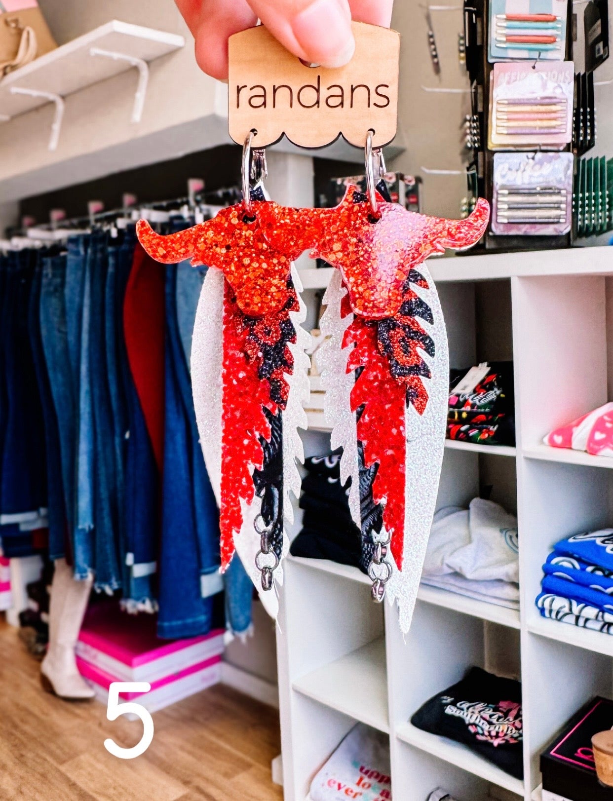 Randans Red, White, and Blue Fringe-Earrings-Dear Me Southern Boutique, located in DeRidder, Louisiana