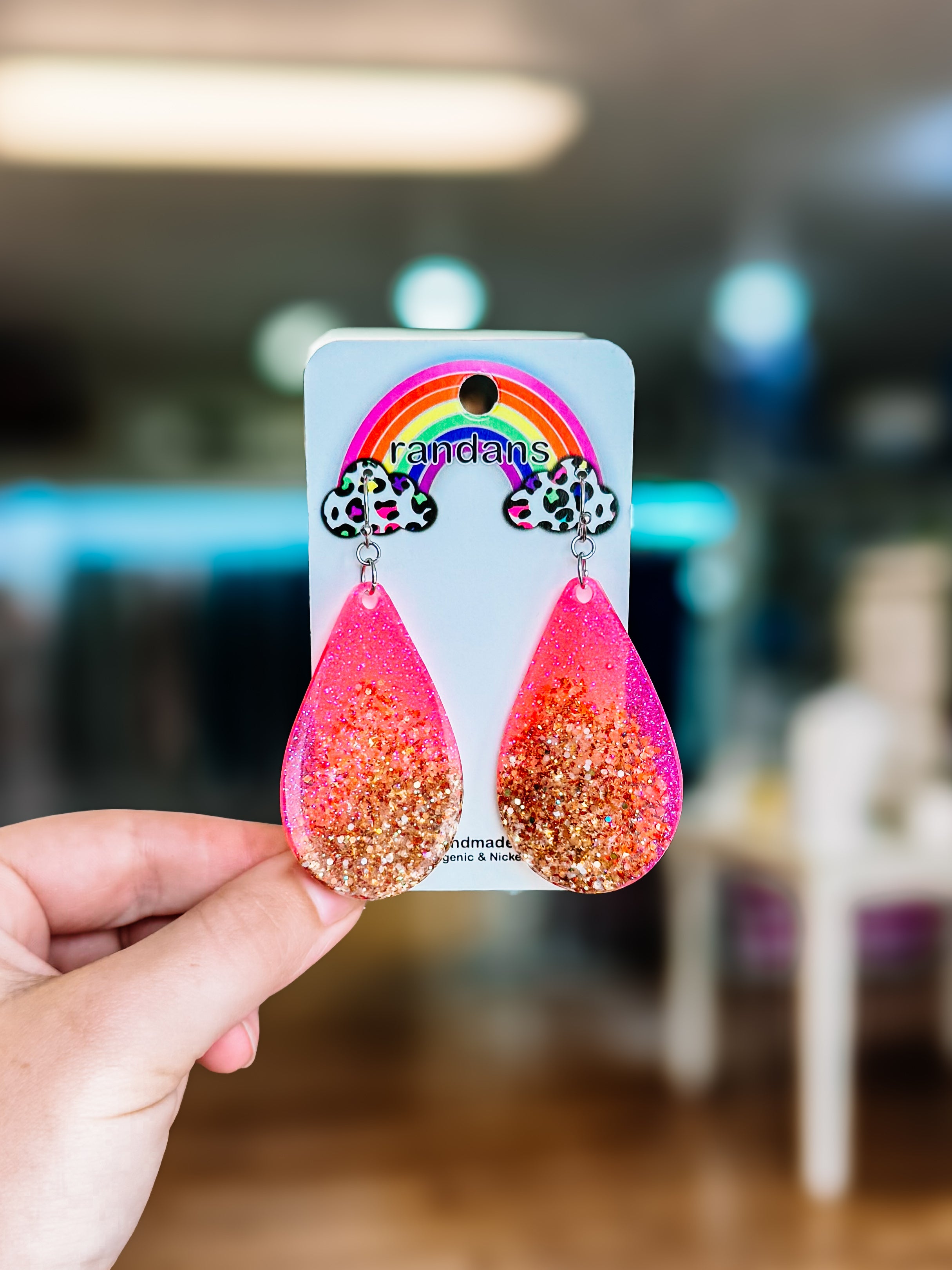 Randans Resin Earrings-Dear Me Southern Boutique, located in DeRidder, Louisiana
