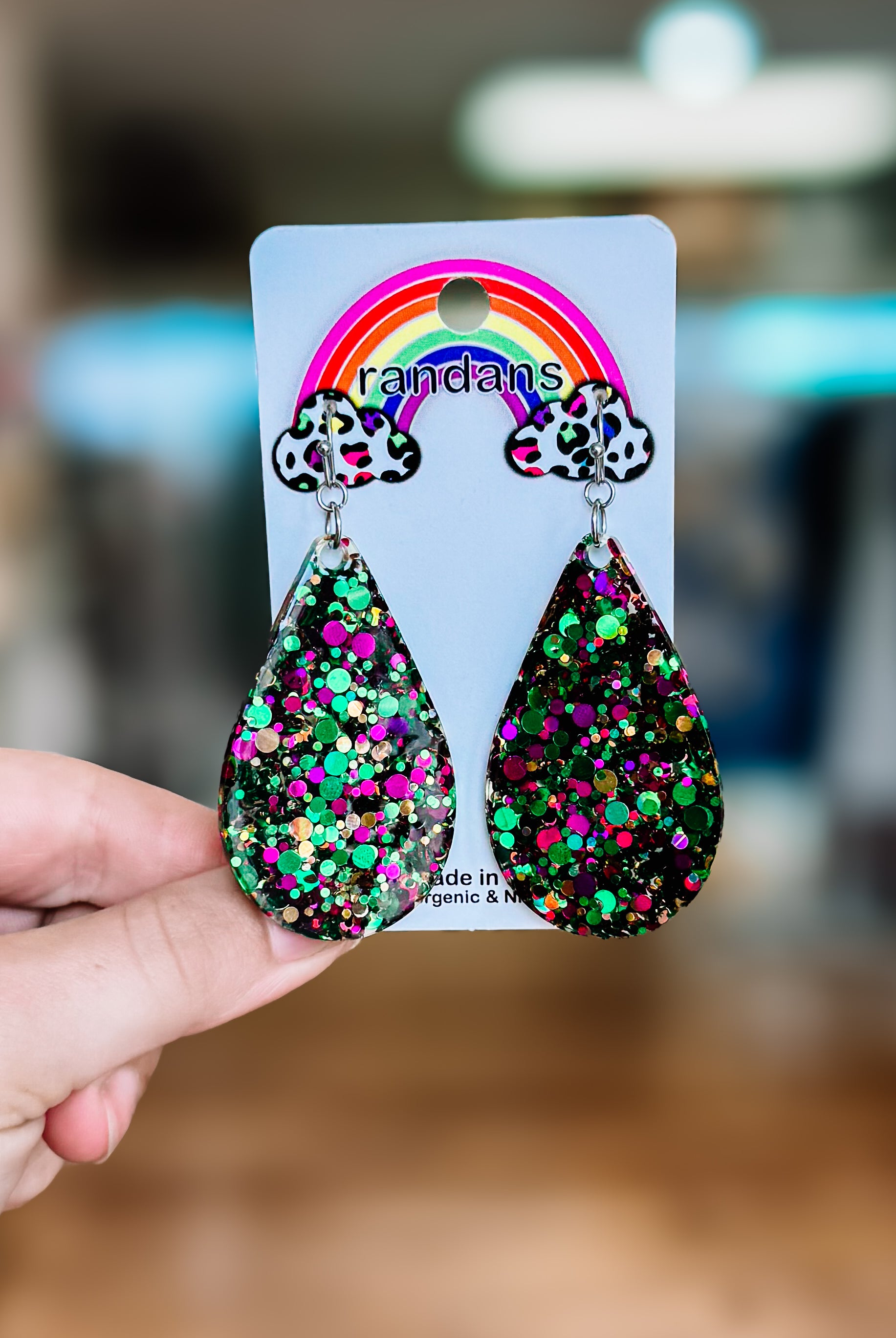 Randans Resin Earrings-Dear Me Southern Boutique, located in DeRidder, Louisiana