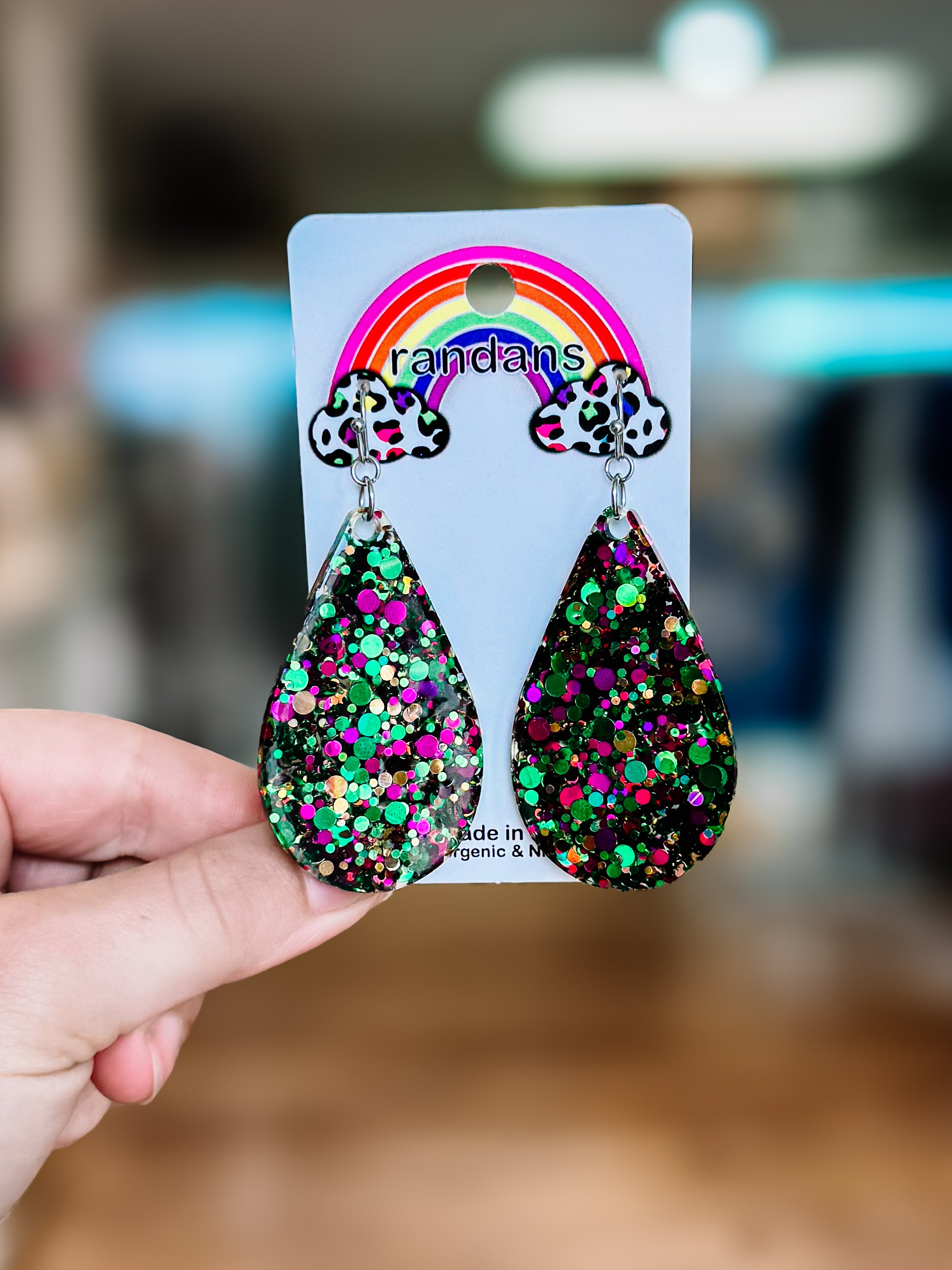Randans Resin Earrings-Dear Me Southern Boutique, located in DeRidder, Louisiana