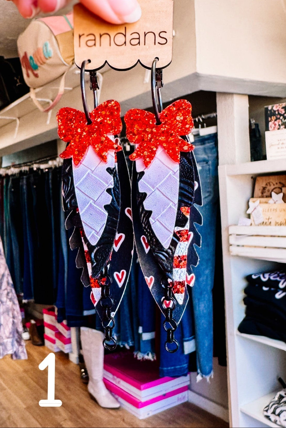 Randans Valentines Fringe-Earrings-Dear Me Southern Boutique, located in DeRidder, Louisiana