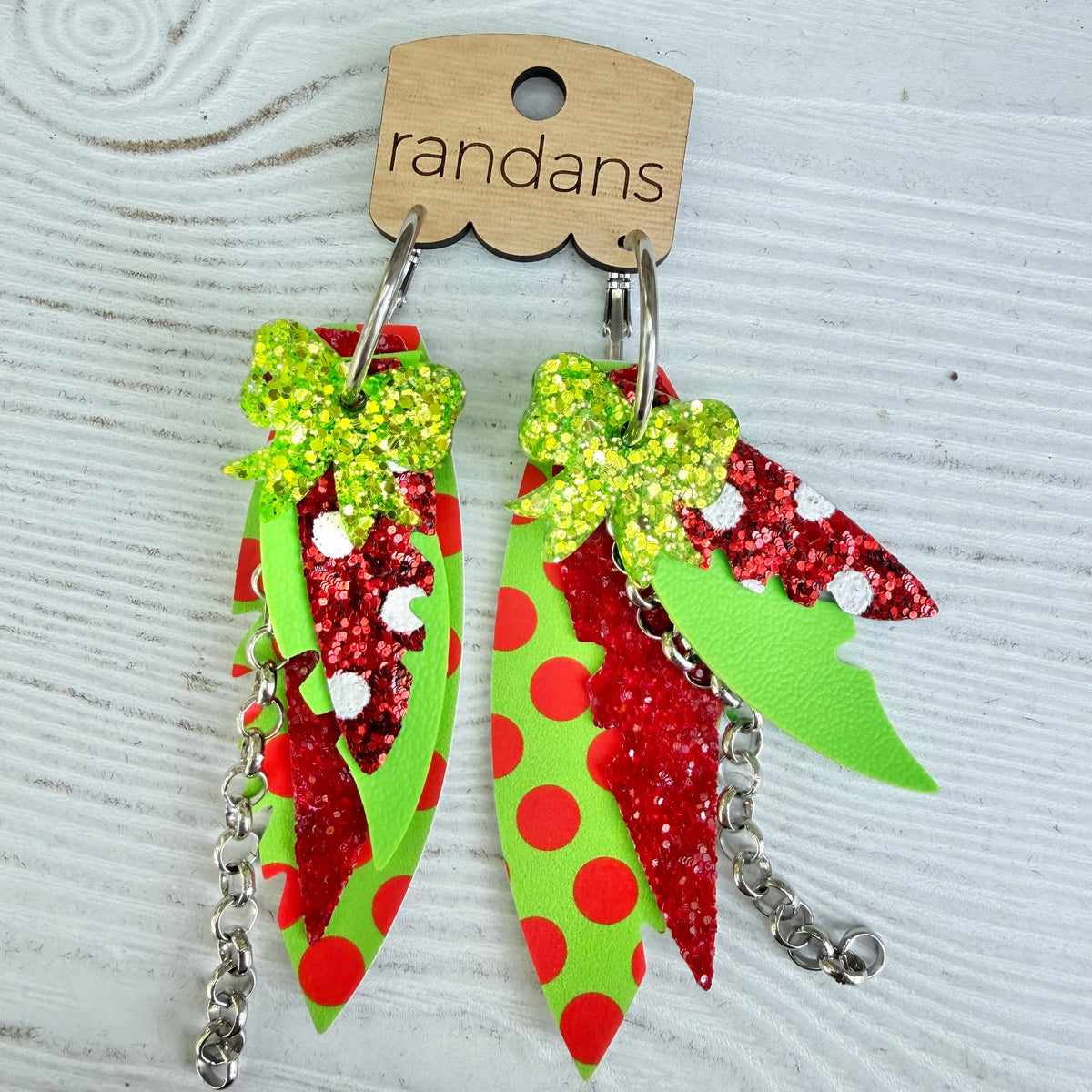 Randans fringe hoop earrings- Christmas- Sammy-Presales-Dear Me Southern Boutique, located in DeRidder, Louisiana