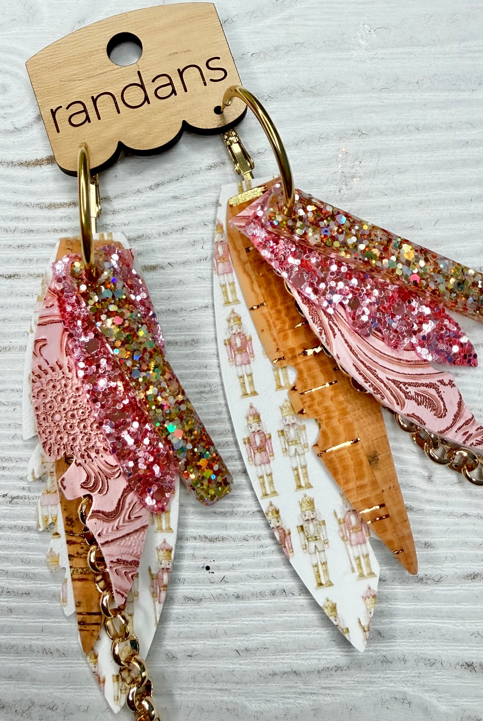 Randans fringe hoop earrings- Christmas- nutcracker 1-Dear Me Southern Boutique, located in DeRidder, Louisiana