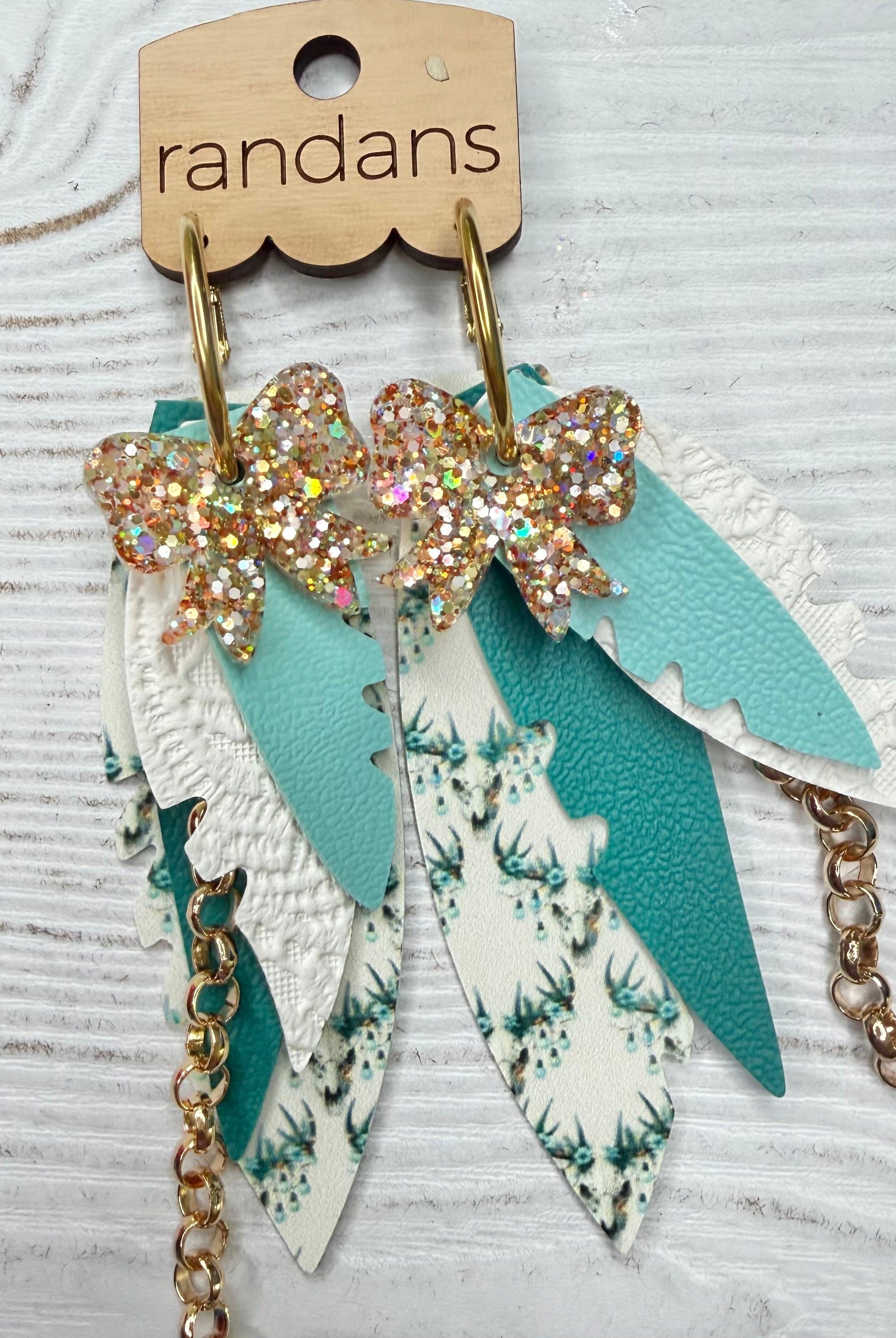 Randans fringe hoop earrings- Christmas- steer-Dear Me Southern Boutique, located in DeRidder, Louisiana