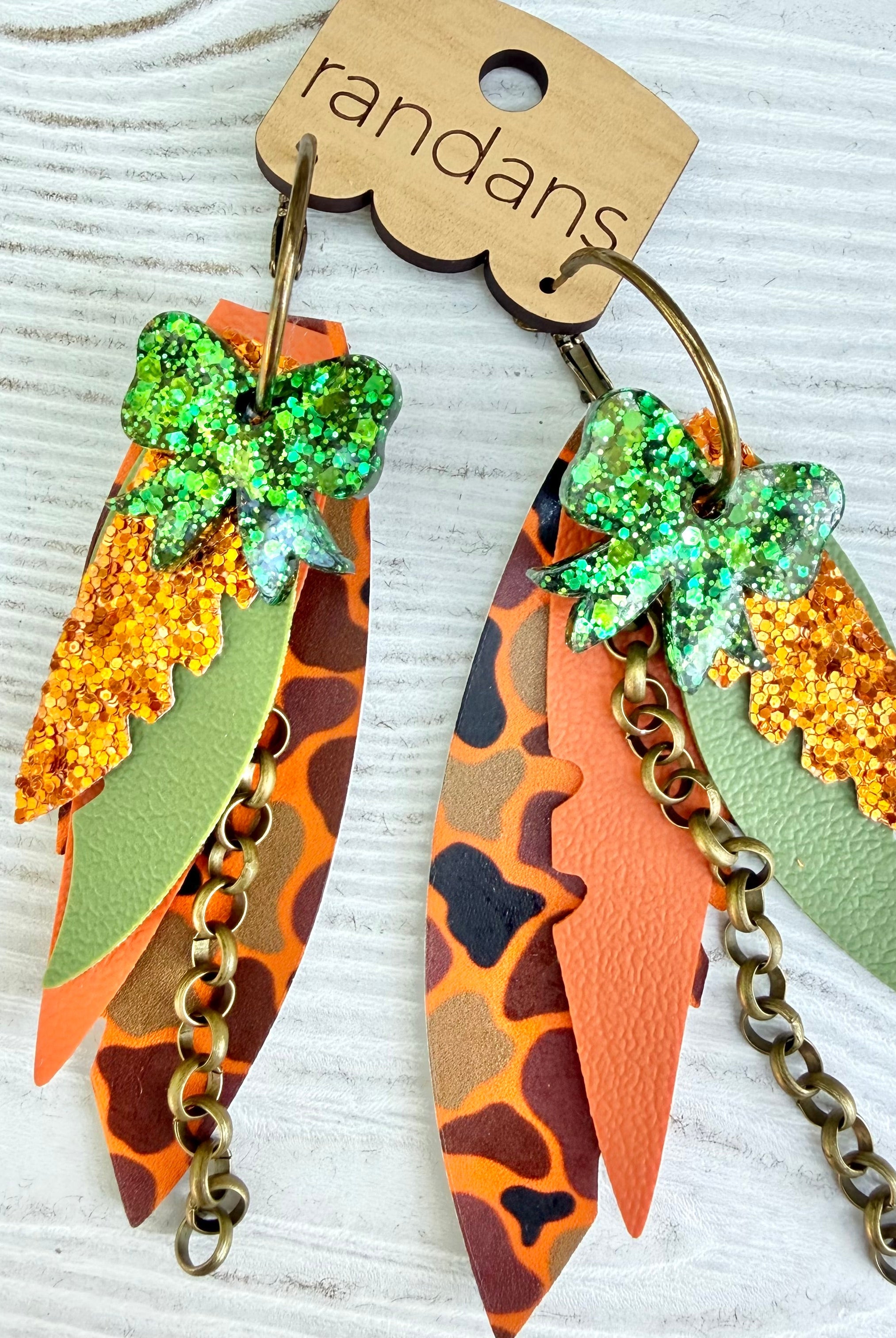 Randans fringe hoop earrings- Fall- Blaze-Dear Me Southern Boutique, located in DeRidder, Louisiana