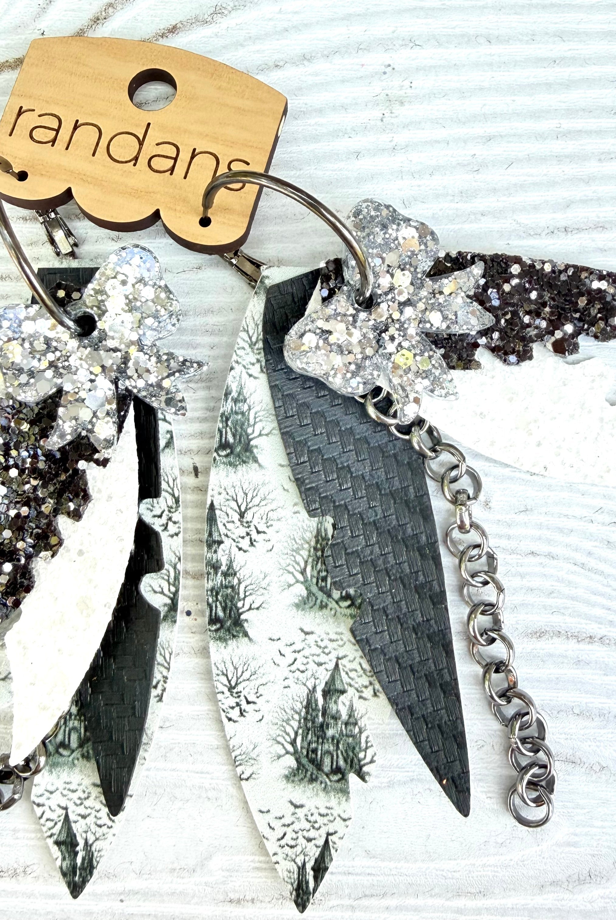 Randans fringe hoop earrings- Halloween- Lucien-Dear Me Southern Boutique, located in DeRidder, Louisiana