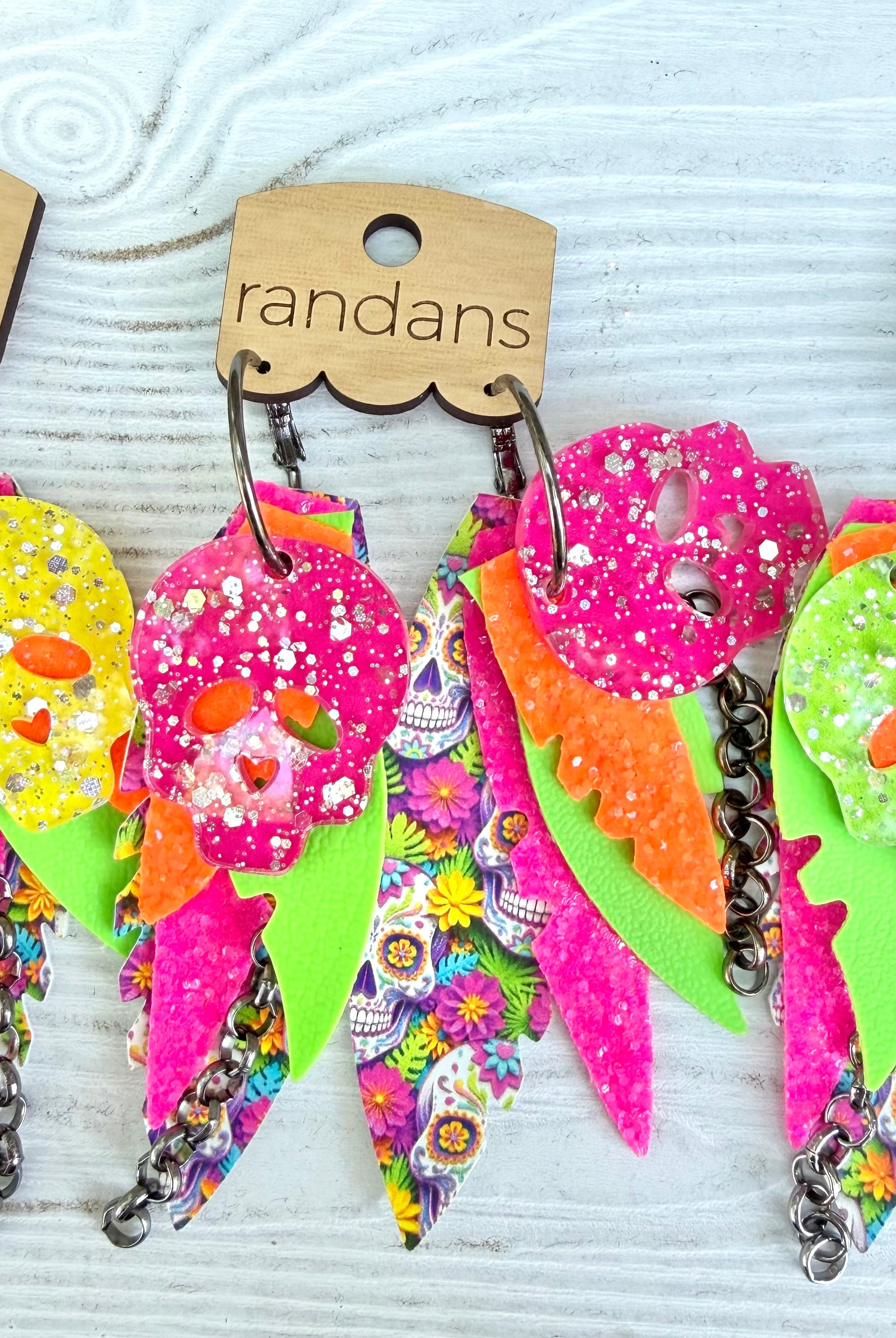 Randans fringe hoop earrings- Halloween- Poe-Dear Me Southern Boutique, located in DeRidder, Louisiana