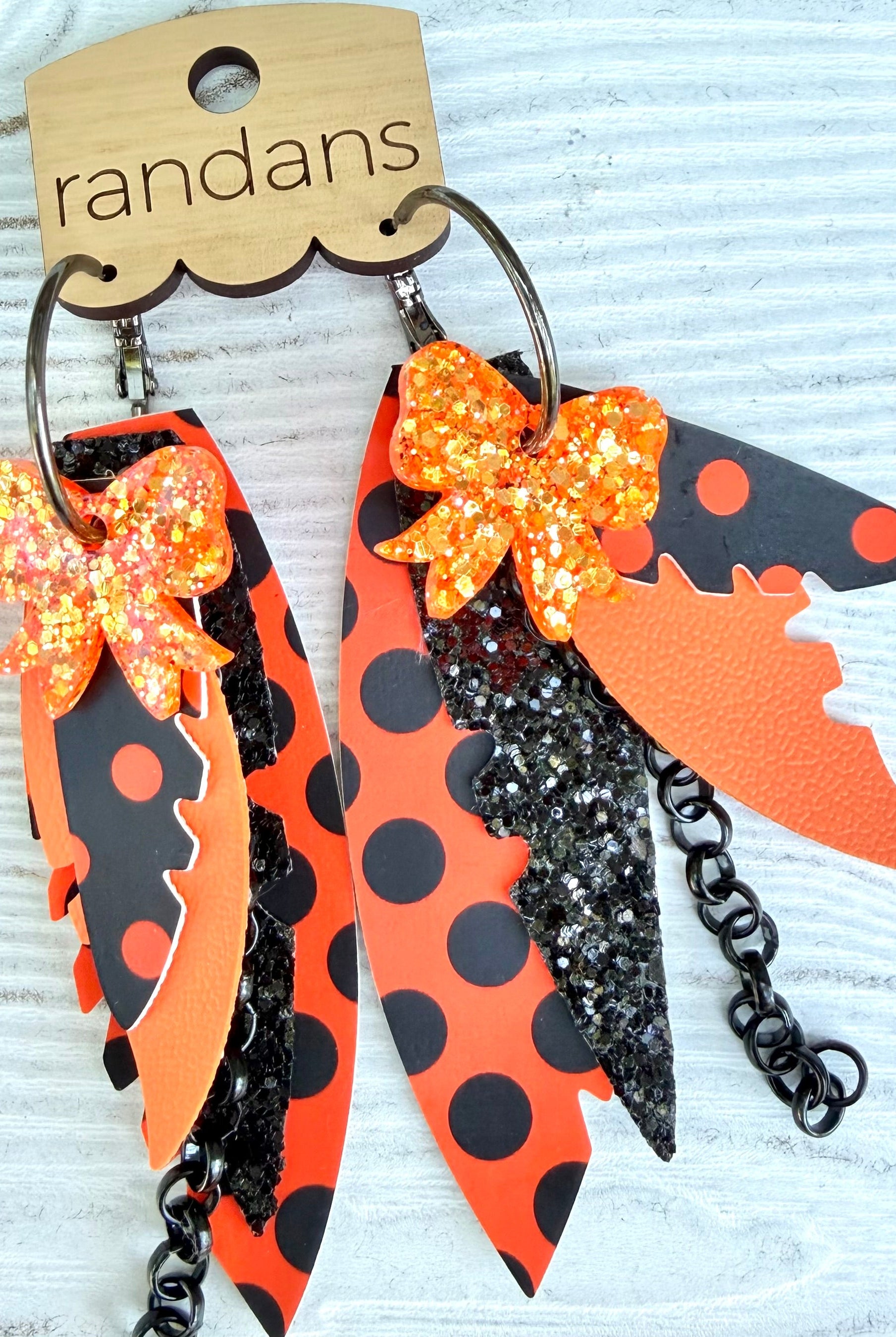 Randans fringe hoop earrings- Halloween- Van-Dear Me Southern Boutique, located in DeRidder, Louisiana