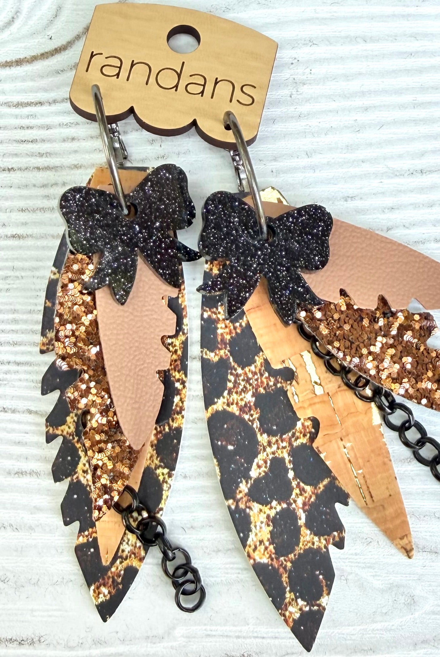 Randans fringe hoop earrings- animal print- Anderson-Dear Me Southern Boutique, located in DeRidder, Louisiana