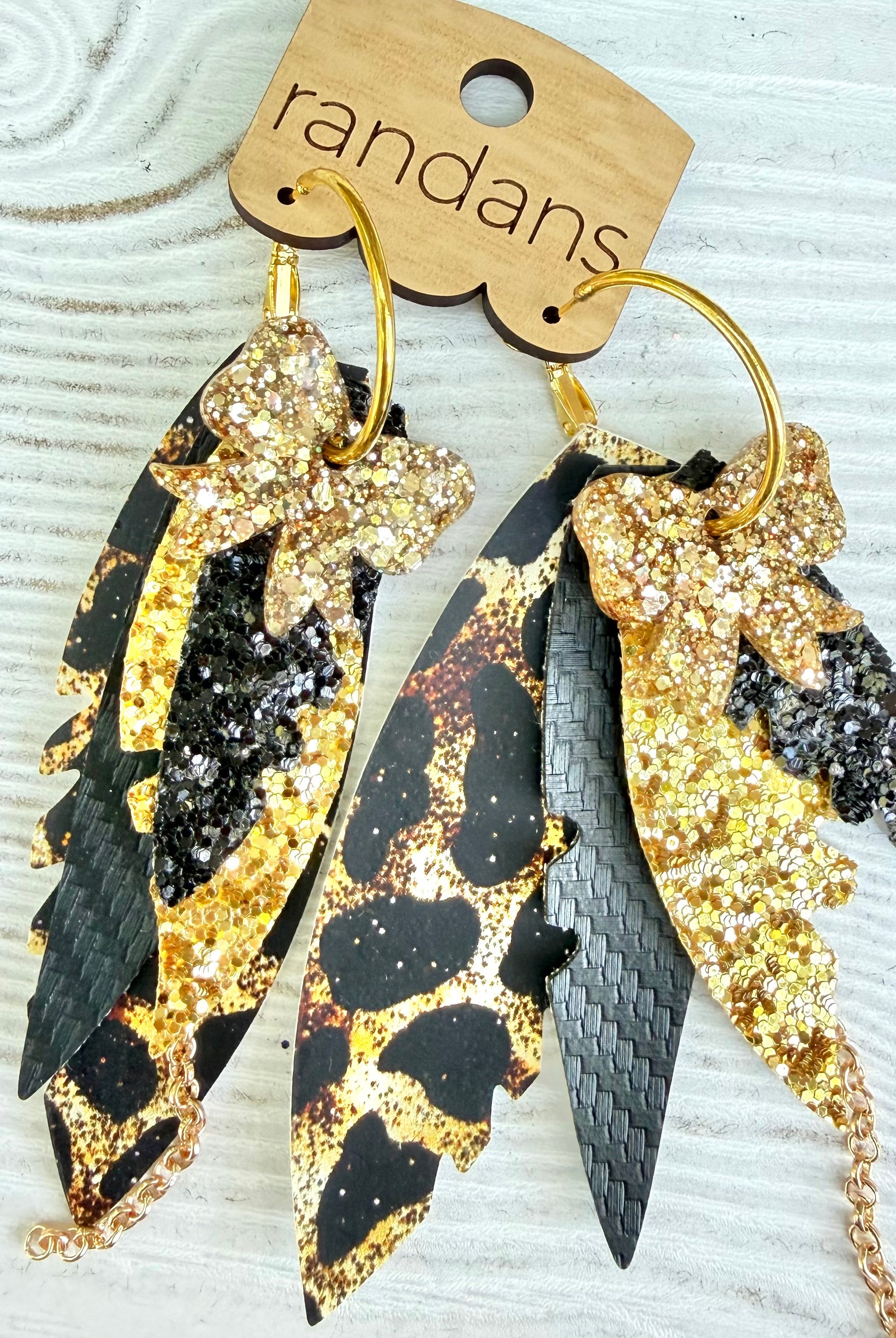 Randans fringe hoop earrings- animal print- Romy-Dear Me Southern Boutique, located in DeRidder, Louisiana
