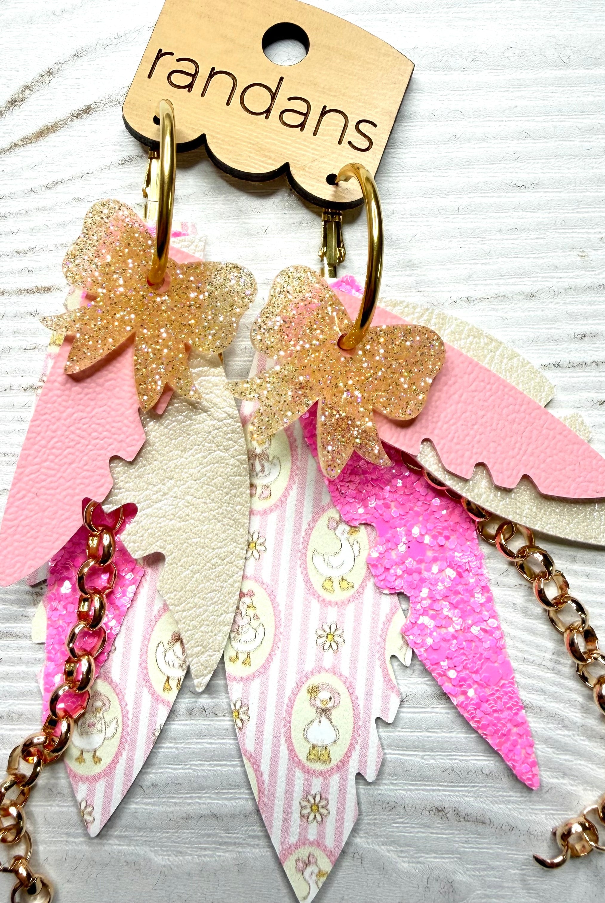 Randans fringe hoop earrings- animals- goose-Dear Me Southern Boutique, located in DeRidder, Louisiana