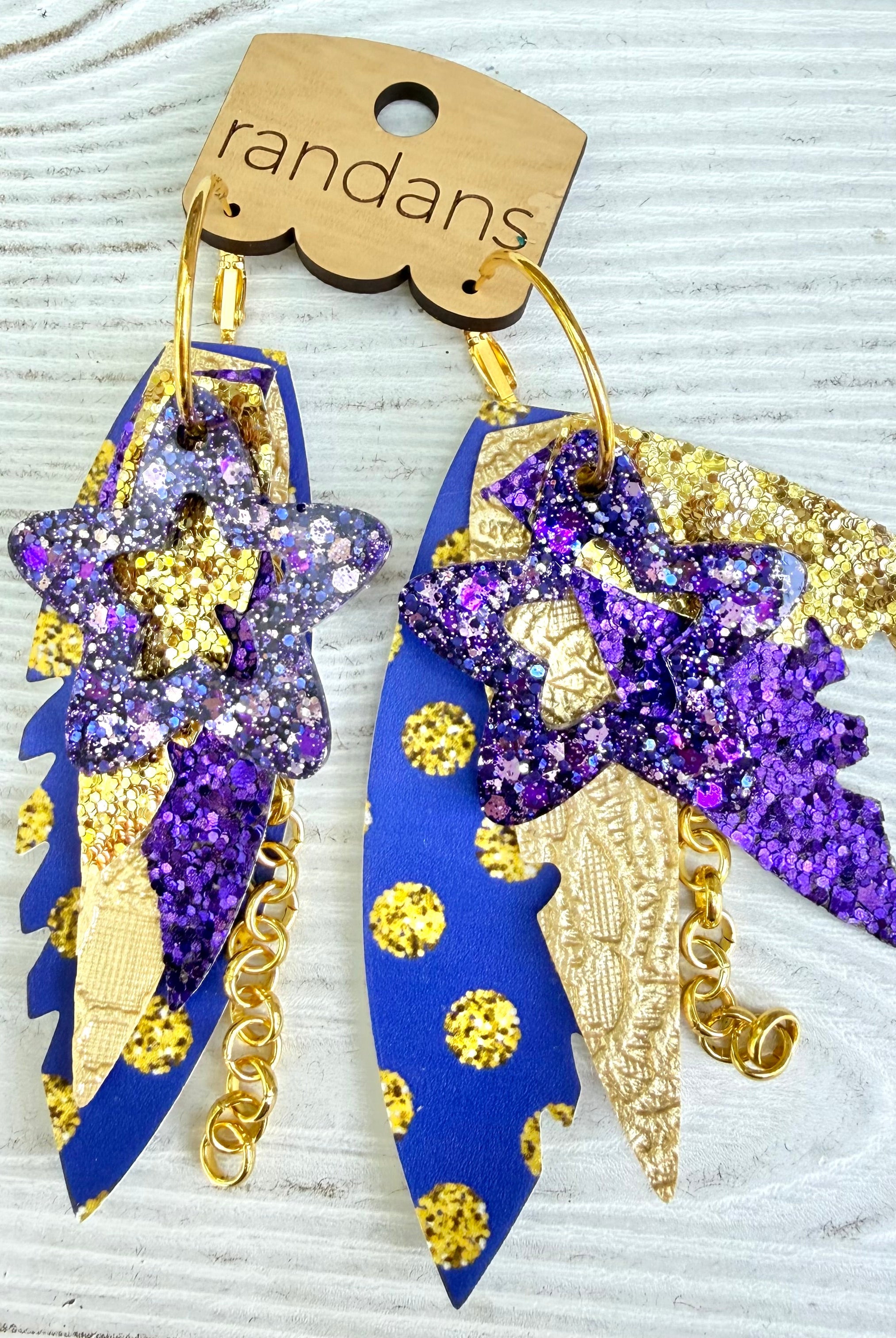 Randans fringe hoop earrings- gameday - Lane-Dear Me Southern Boutique, located in DeRidder, Louisiana