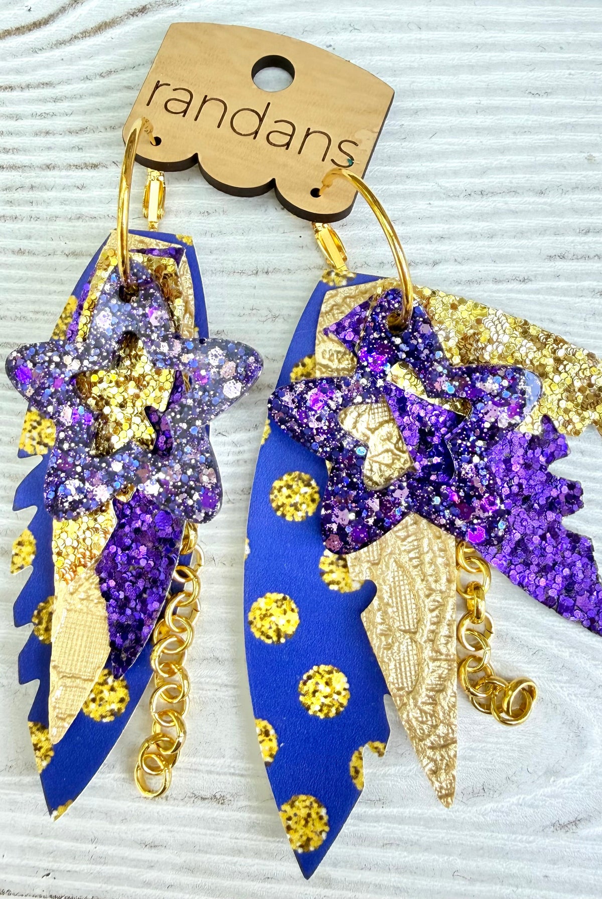 Randans fringe hoop earrings- gameday - Lane-Presales-Dear Me Southern Boutique, located in DeRidder, Louisiana