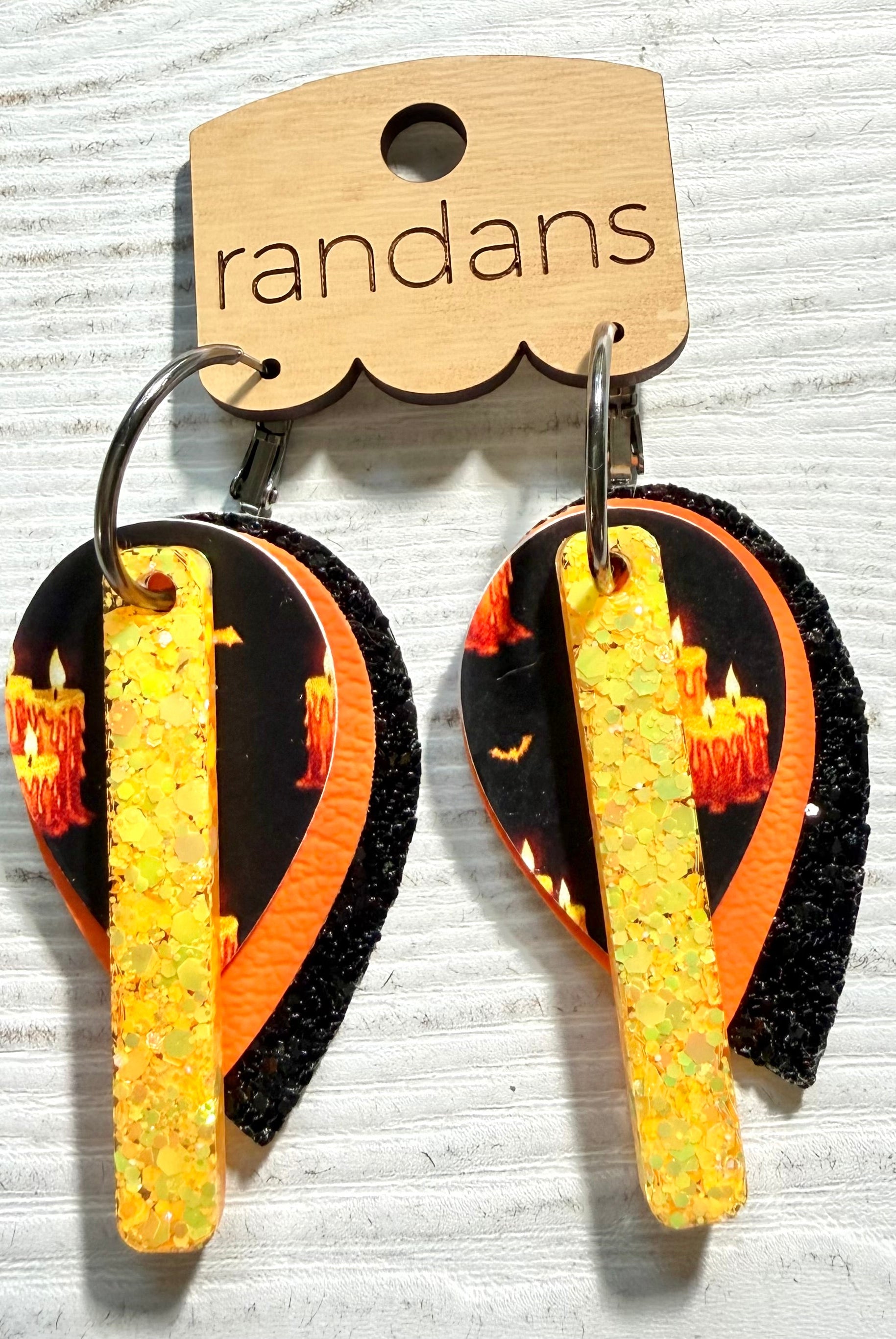 Randans petite fringe hoop earrings- Halloween- candles-Dear Me Southern Boutique, located in DeRidder, Louisiana