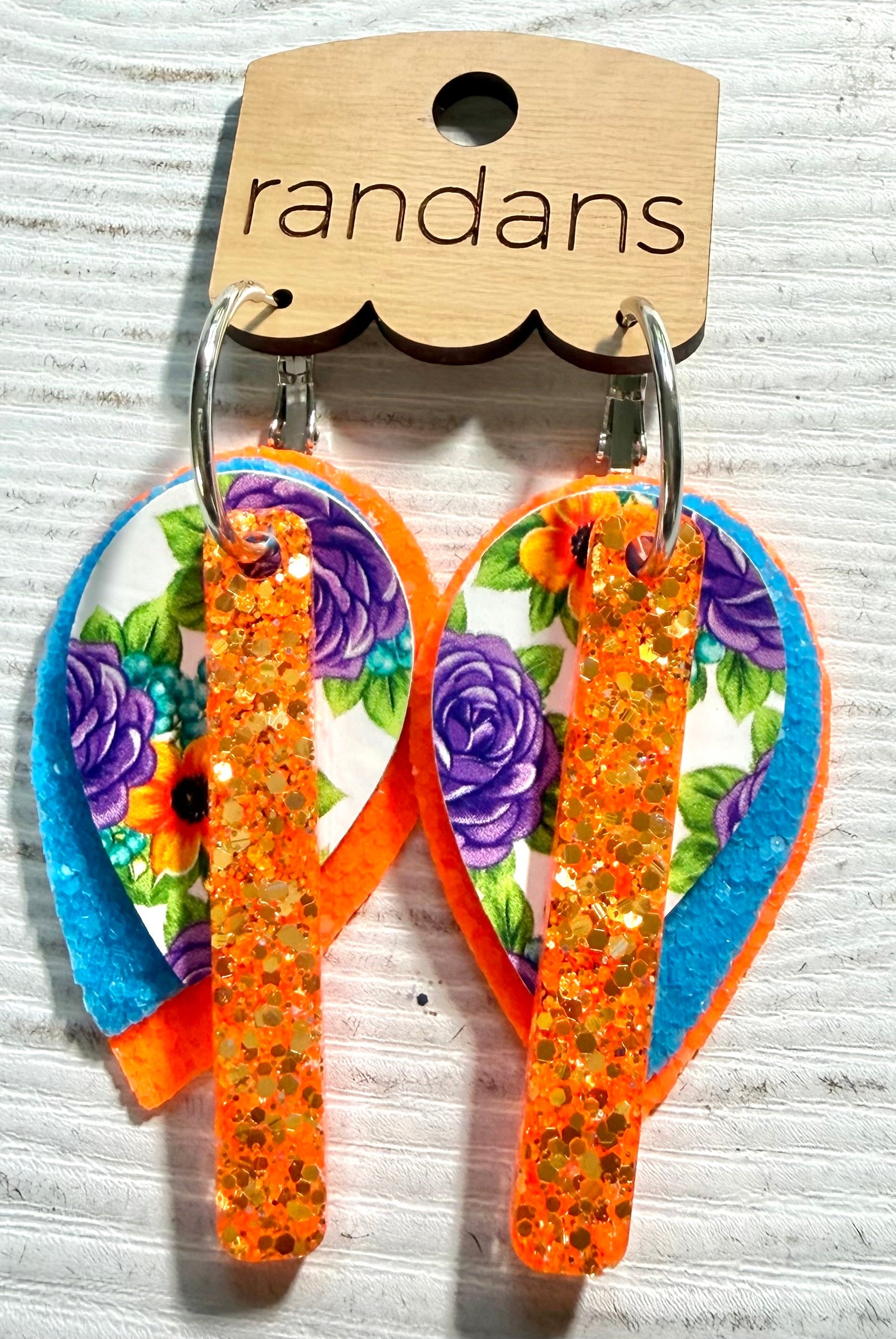 Randans petite fringe hoop earrings- Halloween - floral-Dear Me Southern Boutique, located in DeRidder, Louisiana