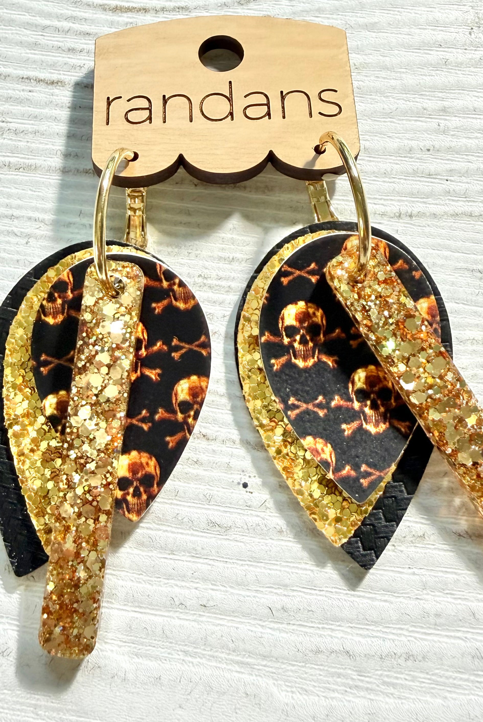 Randans petite fringe hoop earrings- Halloween- skulls-Dear Me Southern Boutique, located in DeRidder, Louisiana