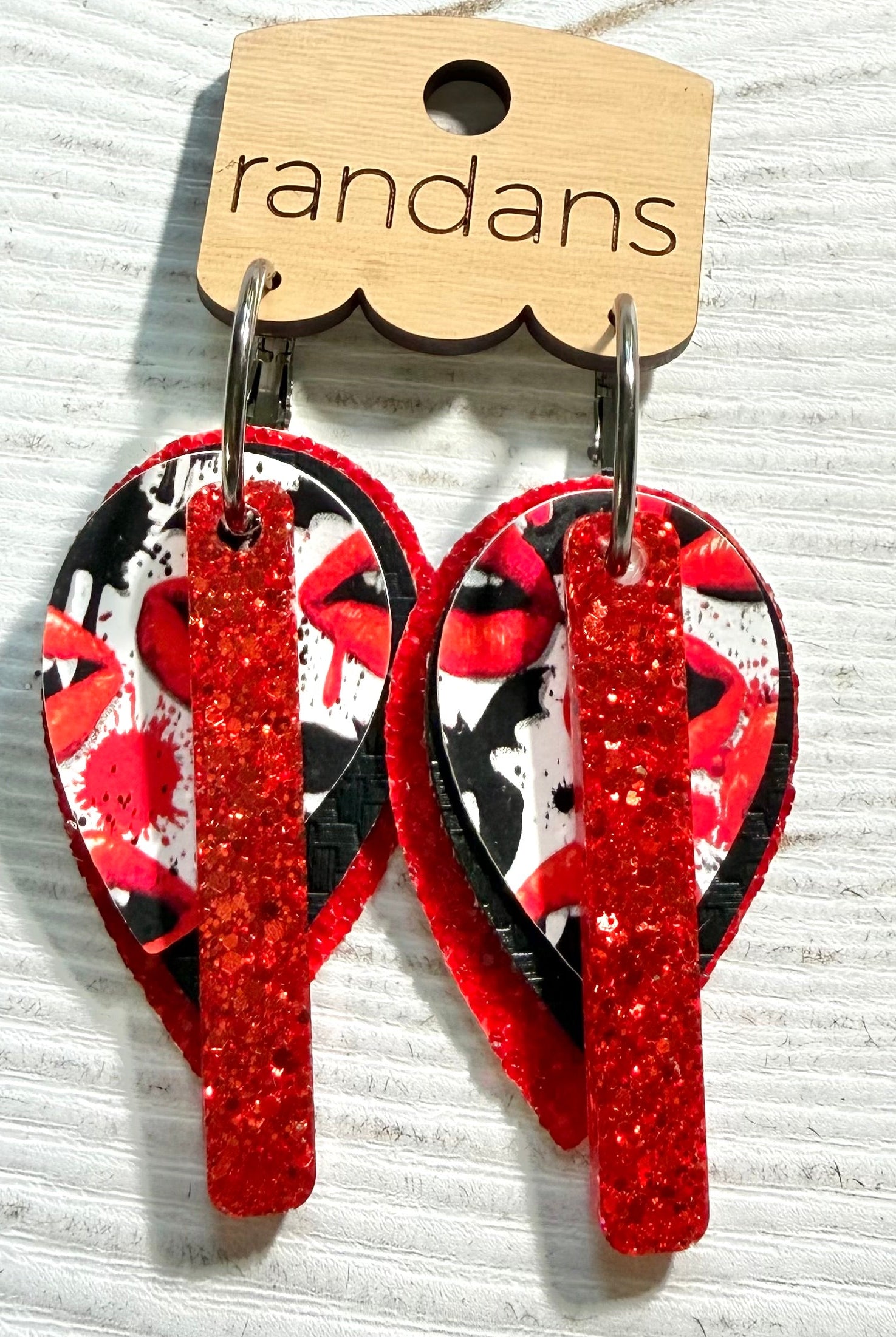 Randans petite fringe hoop earrings- Halloween- vampire-Dear Me Southern Boutique, located in DeRidder, Louisiana