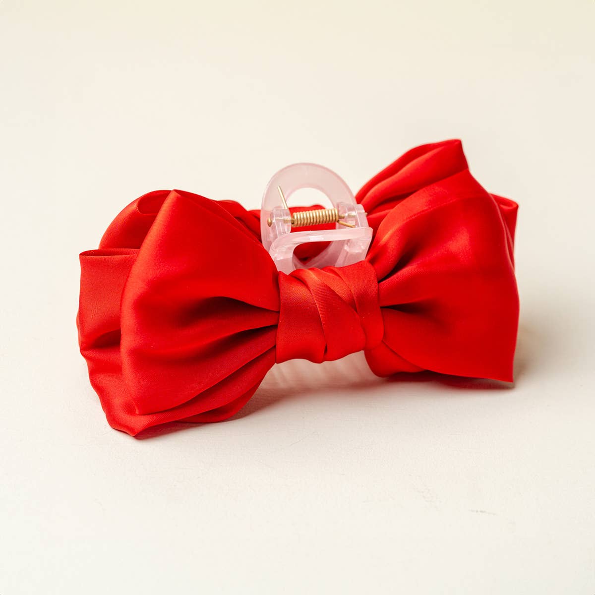 Red - Satin Bougie Bow Claw Clip-Hair Clips-Dear Me Southern Boutique, located in DeRidder, Louisiana