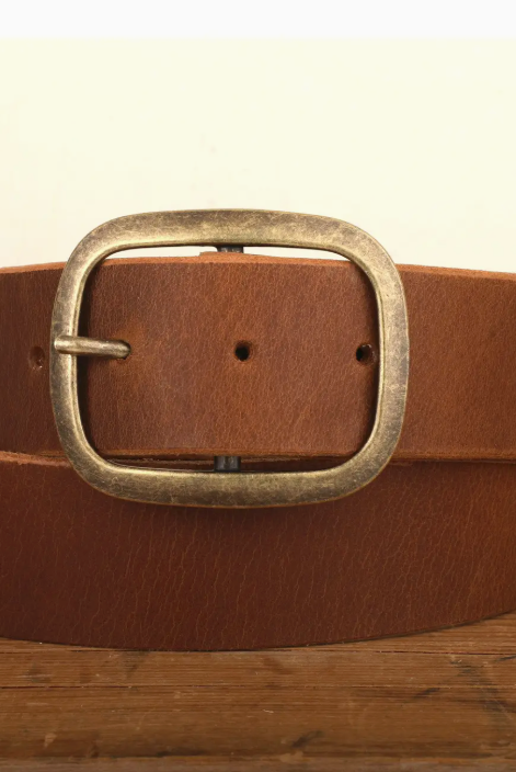 Regan Flegan Leather Belt with Brass Buckle-Dear Me Southern Boutique, located in DeRidder, Louisiana