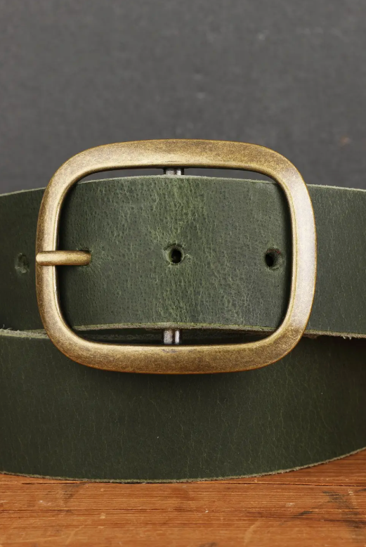 Regan Flegan Leather Belt with Brass Buckle-Dear Me Southern Boutique, located in DeRidder, Louisiana