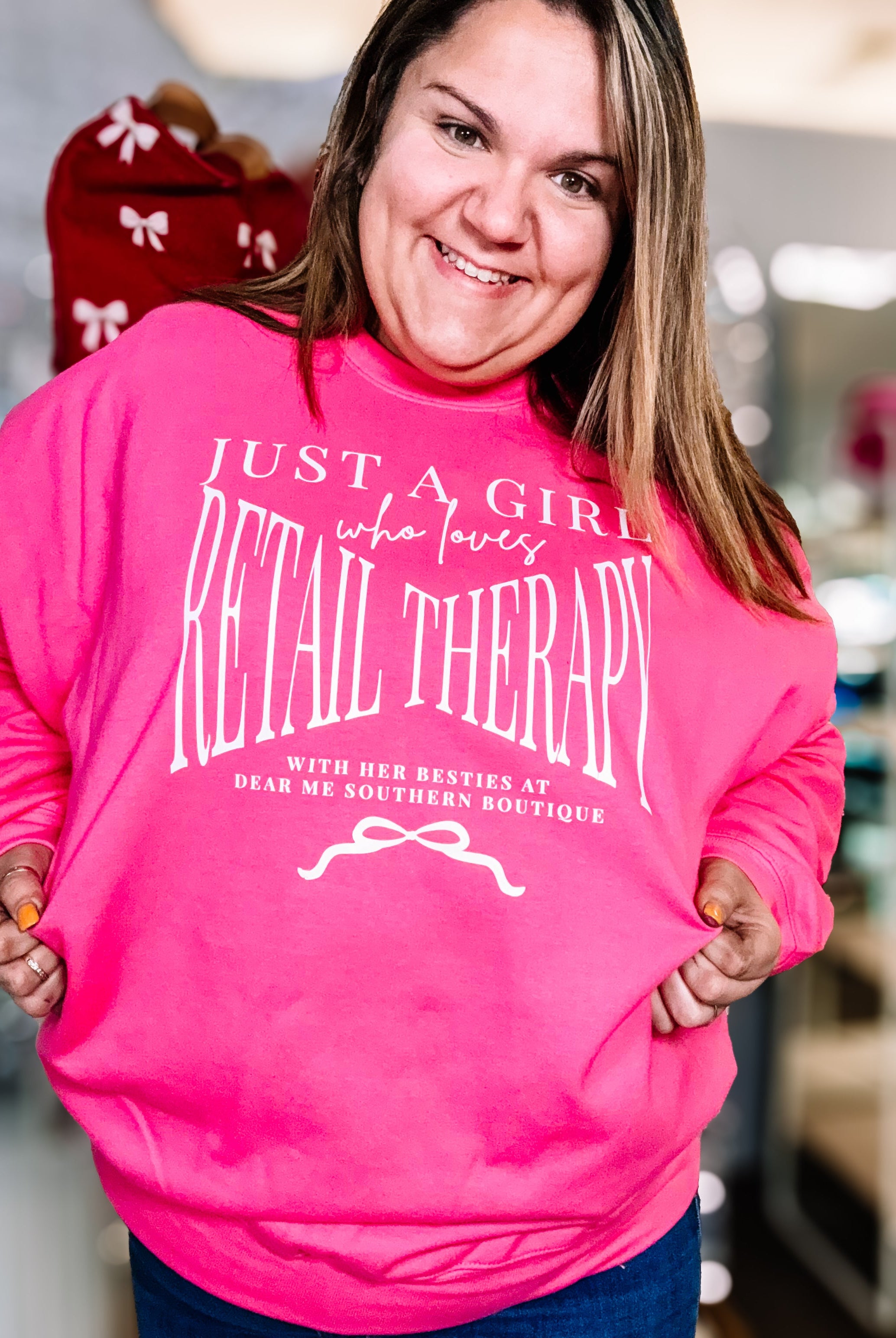 Retail Therapy Pullover!-Dear Me Southern Boutique, located in DeRidder, Louisiana