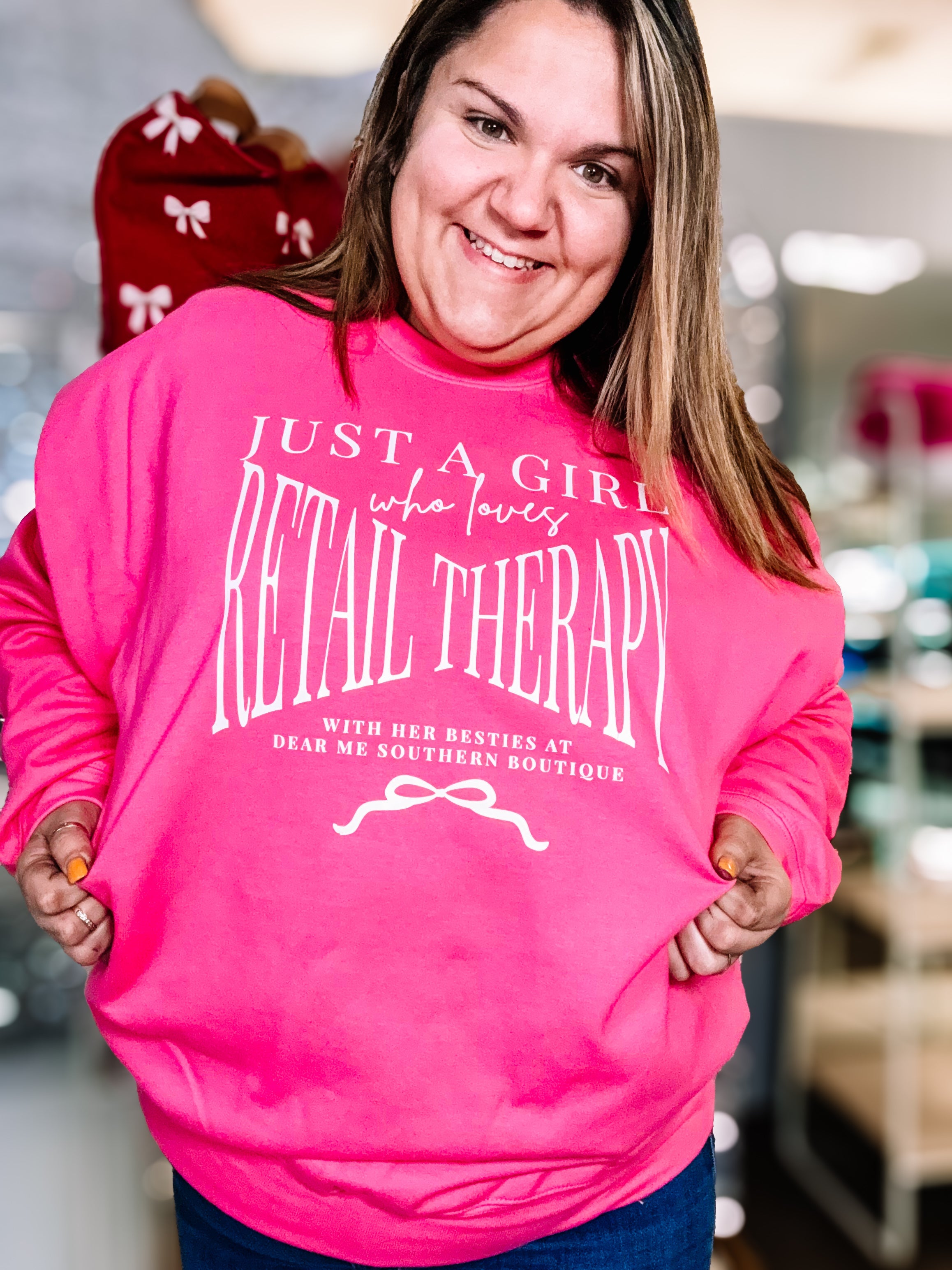 Retail Therapy Pullover!-Dear Me Southern Boutique, located in DeRidder, Louisiana