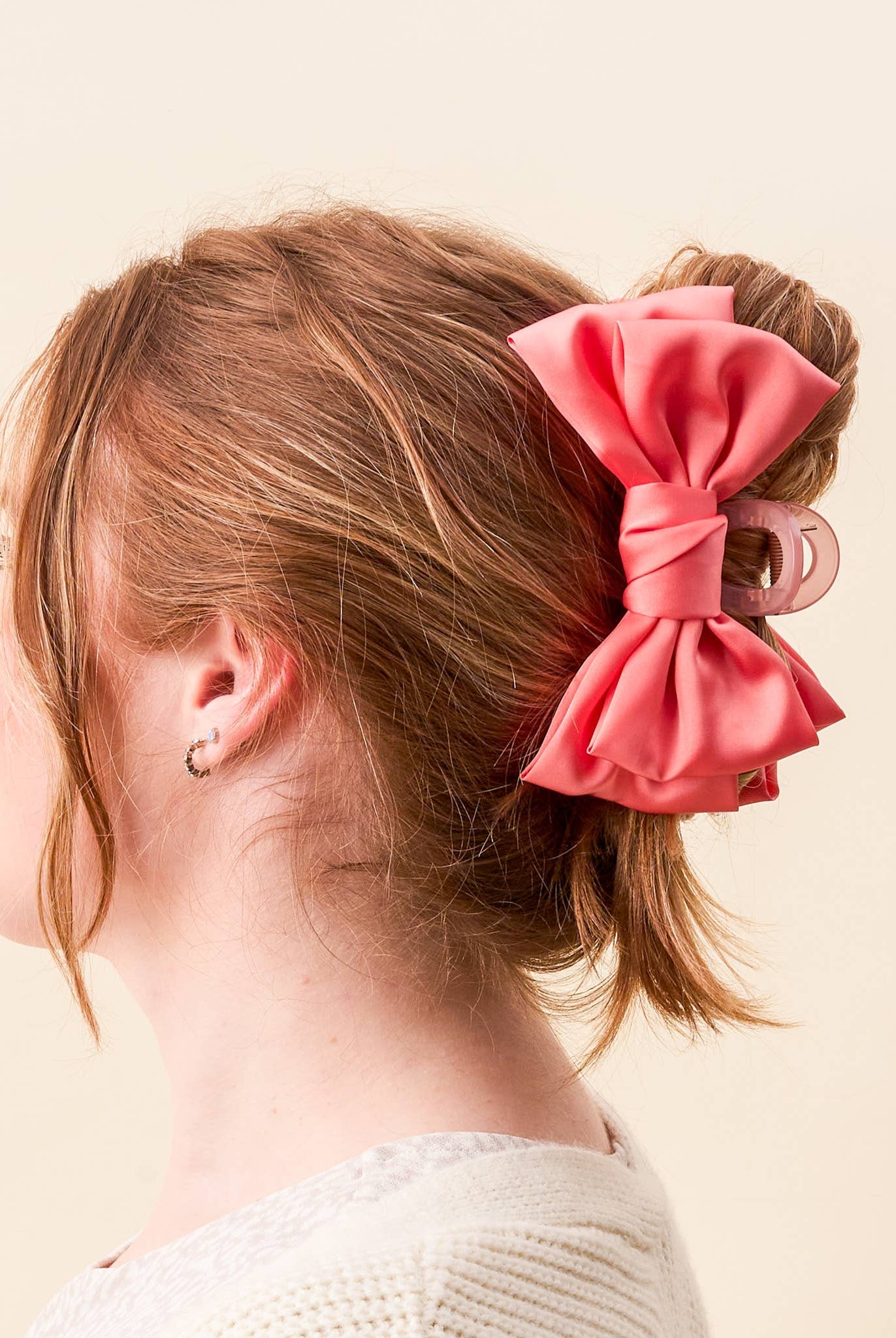 Rose - Satin Bougie Bow Claw Clip-Hair Clip-Dear Me Southern Boutique, located in DeRidder, Louisiana