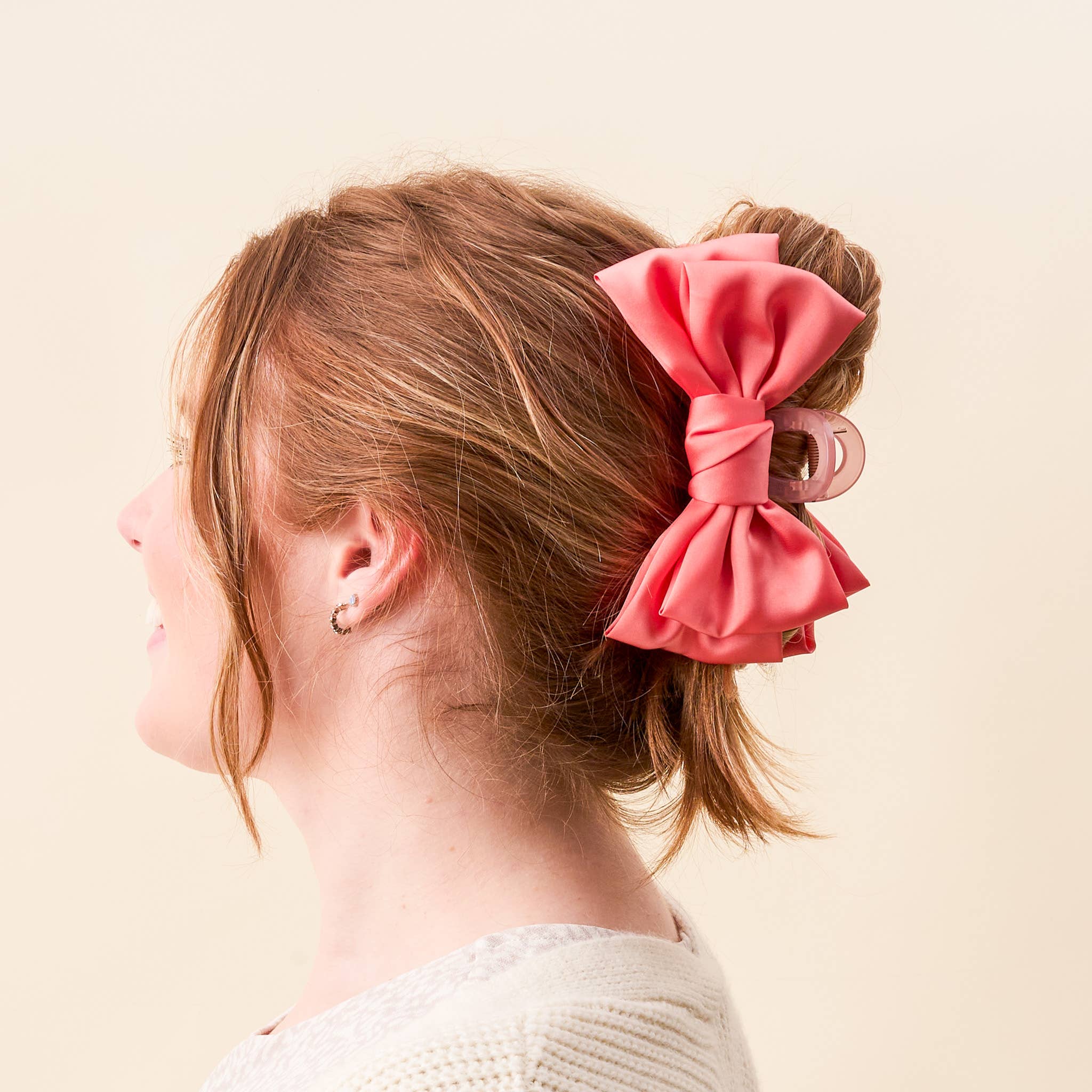 Rose - Satin Bougie Bow Claw Clip-Hair Clip-Dear Me Southern Boutique, located in DeRidder, Louisiana