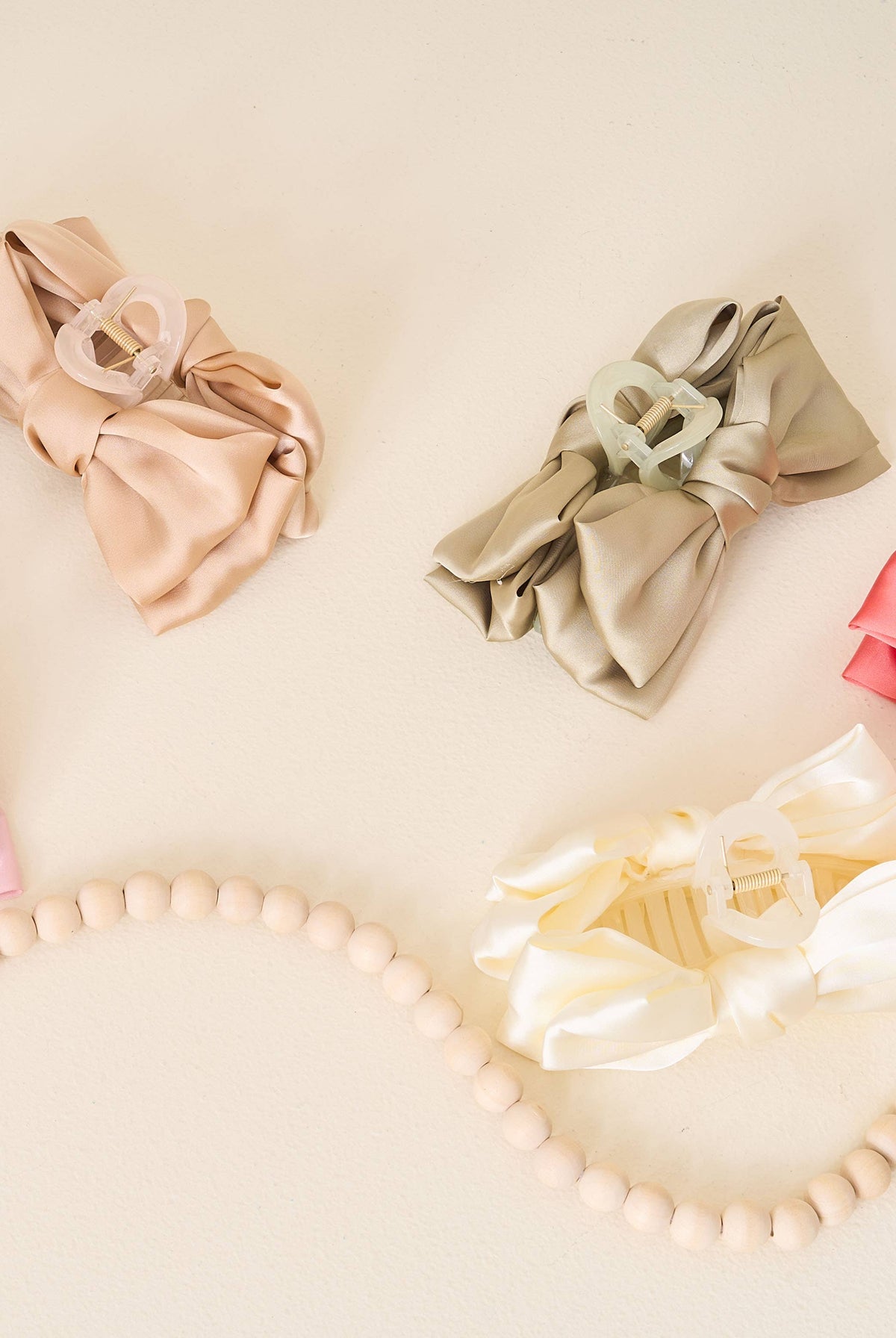 Rose - Satin Bougie Bow Claw Clip-Hair accessories-Dear Me Southern Boutique, located in DeRidder, Louisiana