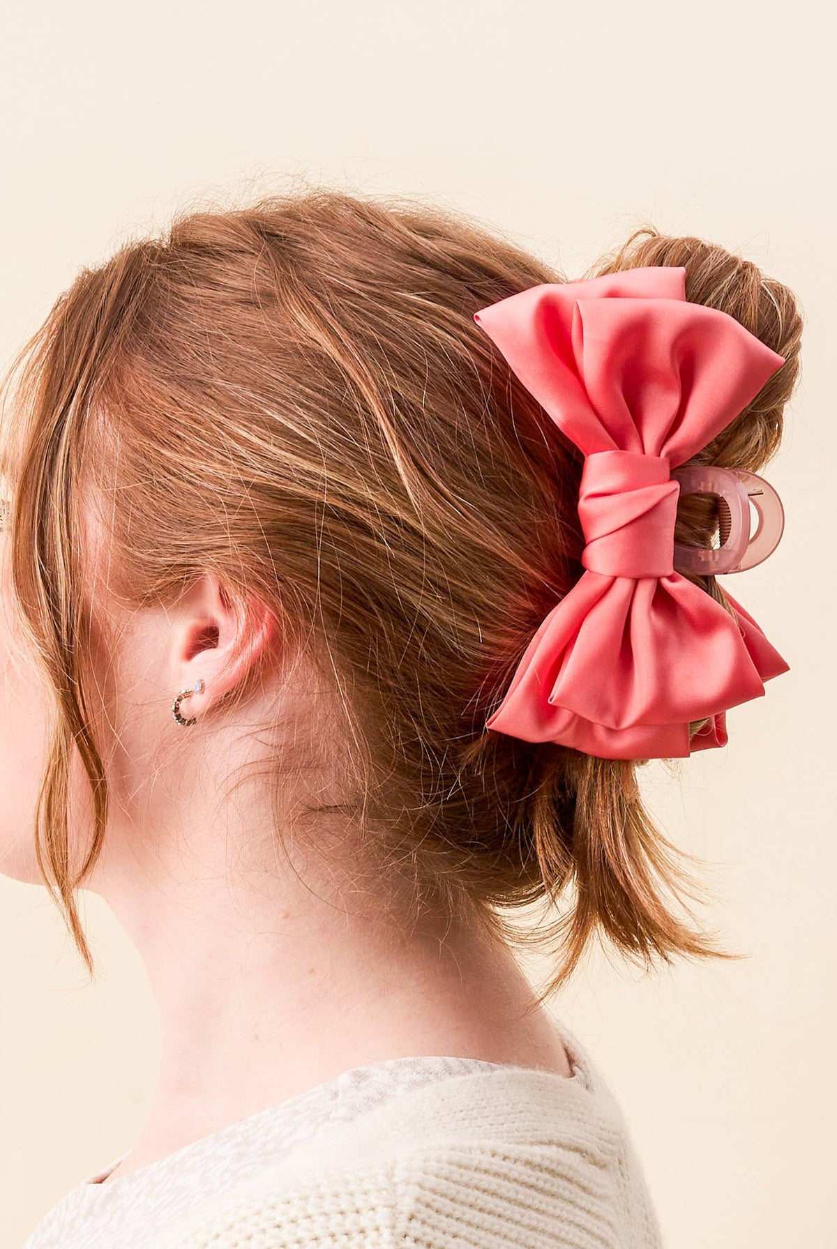 Rose - Satin Bougie Bow Claw Clip-Hair accessories-Dear Me Southern Boutique, located in DeRidder, Louisiana